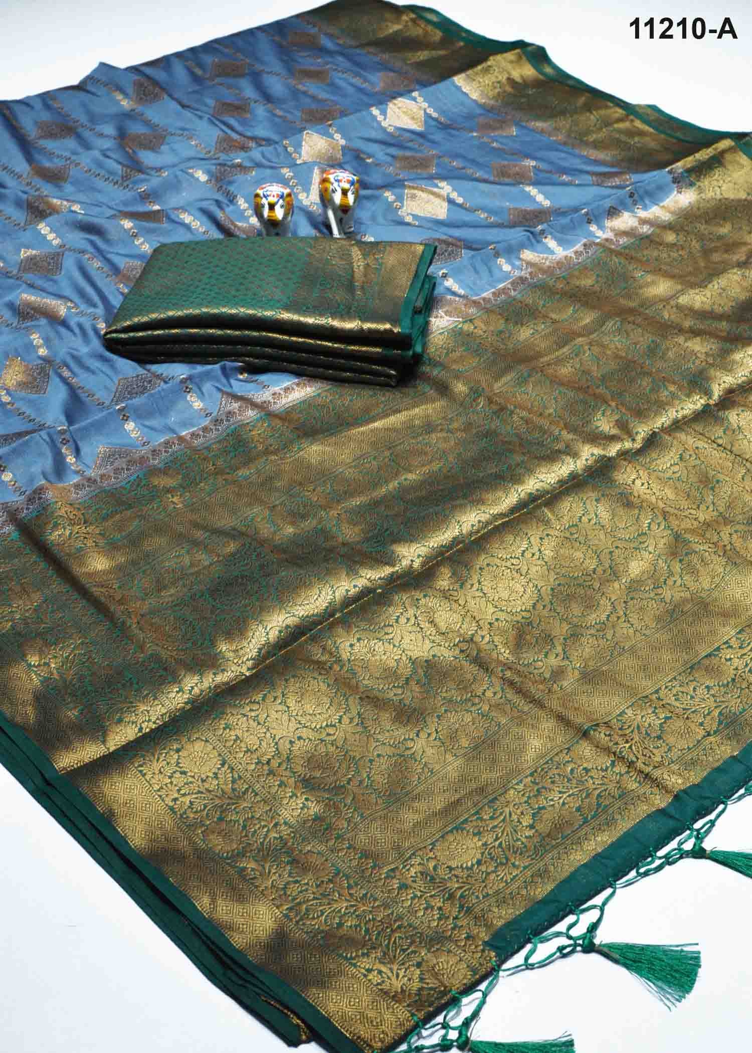 Aazhini - 11210-A SlateGrey Color Traditional Wear Crepe Silk Saree CM1297551 (RR3C)