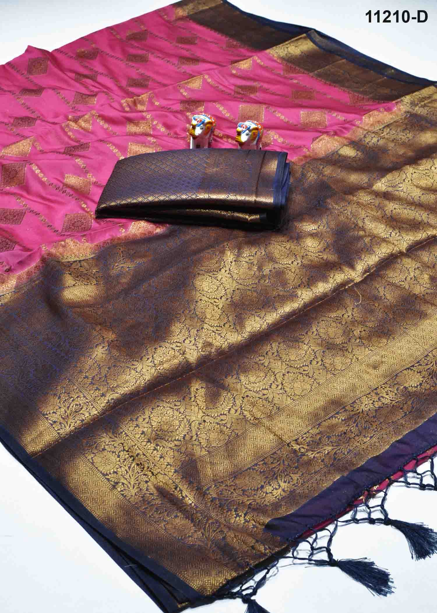 Aazhini - 11210-D Pink Color Traditional Wear Crepe Silk Saree CM1297551 (RR3C)