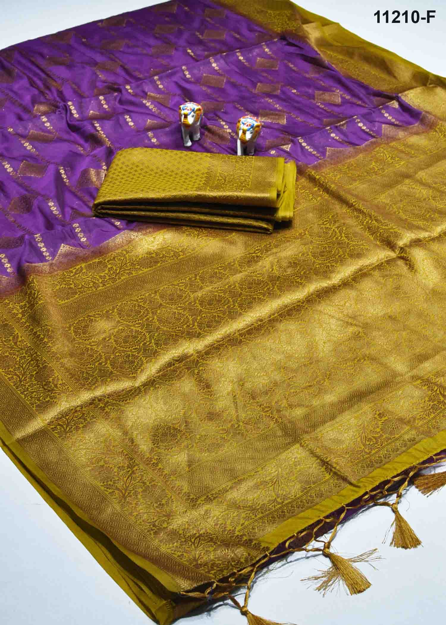 Aazhini - 11210-F Violet Color Traditional Wear Crepe Silk Saree CM1297551 (RR3C)