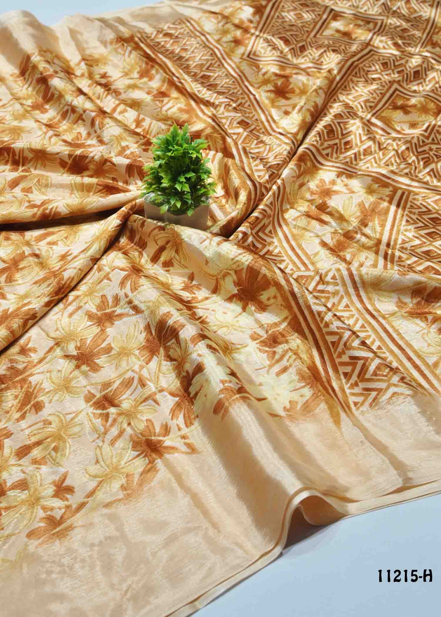 Udaya - 11215-H CopperTan Color Simply Look Crepe Saree CM1306817 (RR9C)