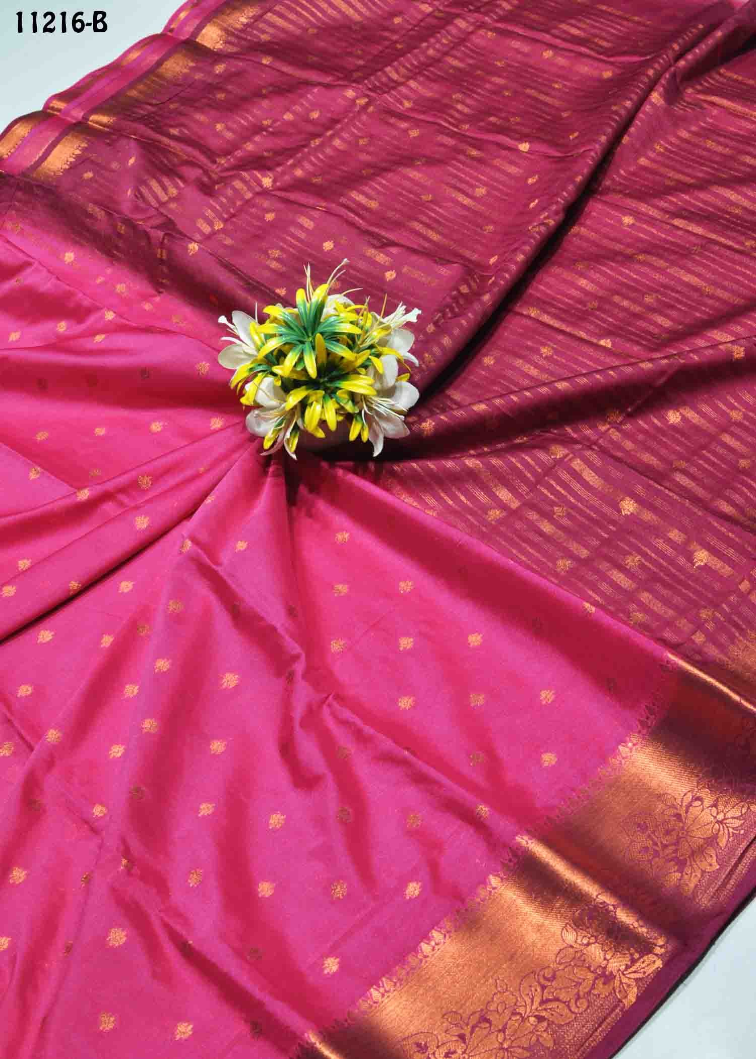 Bhuvika - 11216-B Magenta Color Beautiful Mysore Crepe Silk Saree CM1312524 (RR3C)