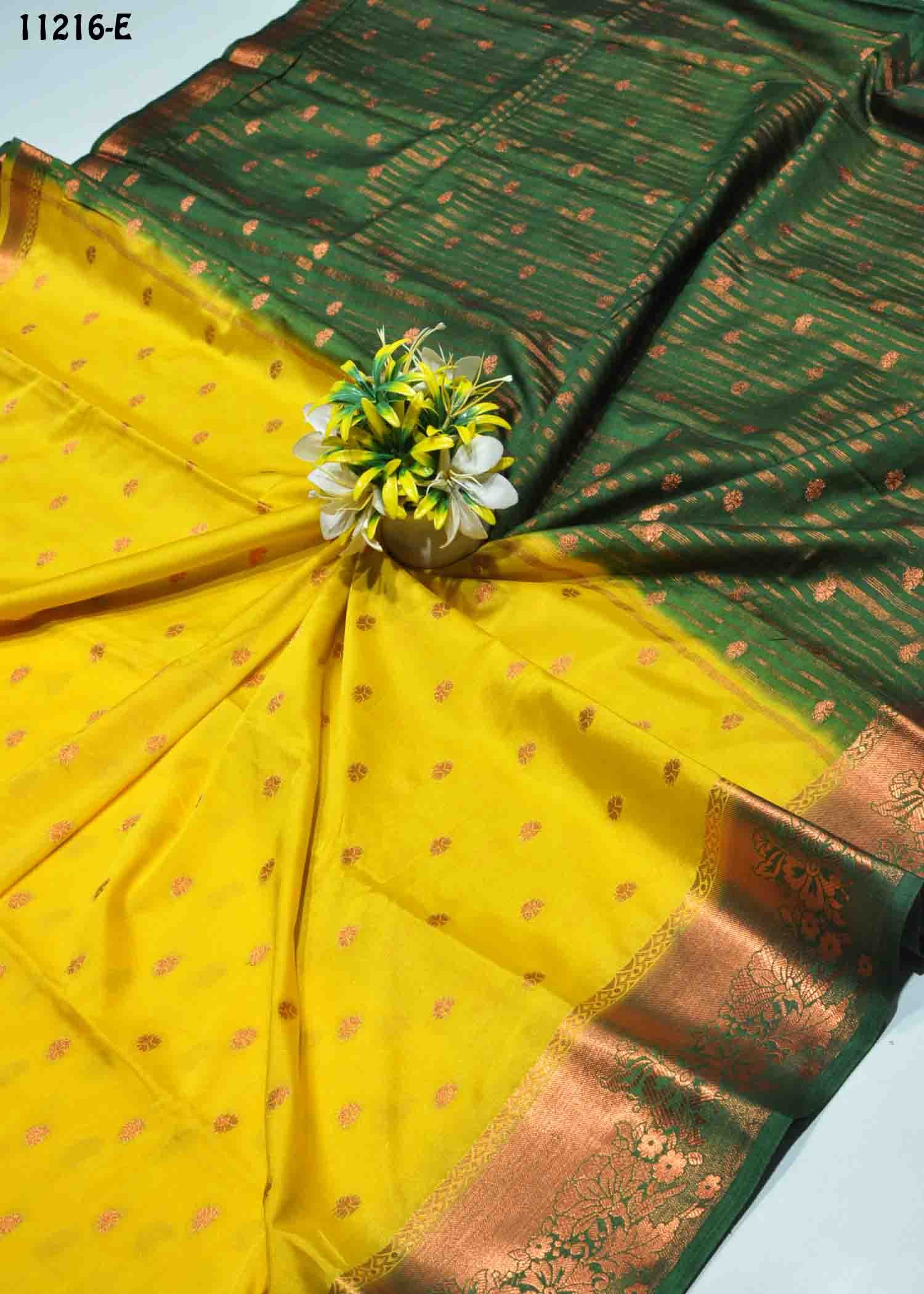 Bhuvika - 11216-E BrightYellow Color Beautiful Mysore Crepe Silk Saree CM1312524 (RR3C)