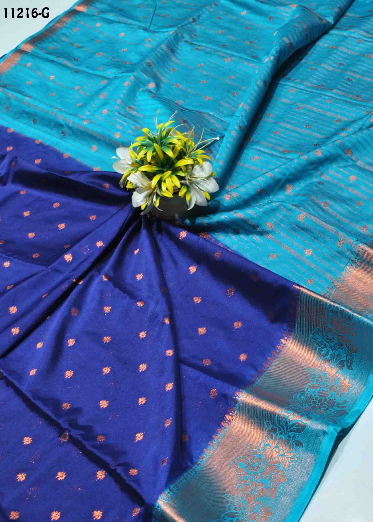 Bhuvika - 11216-G InkBlue Color Beautiful Mysore Crepe Silk Saree CM1312524 (RR3C)
