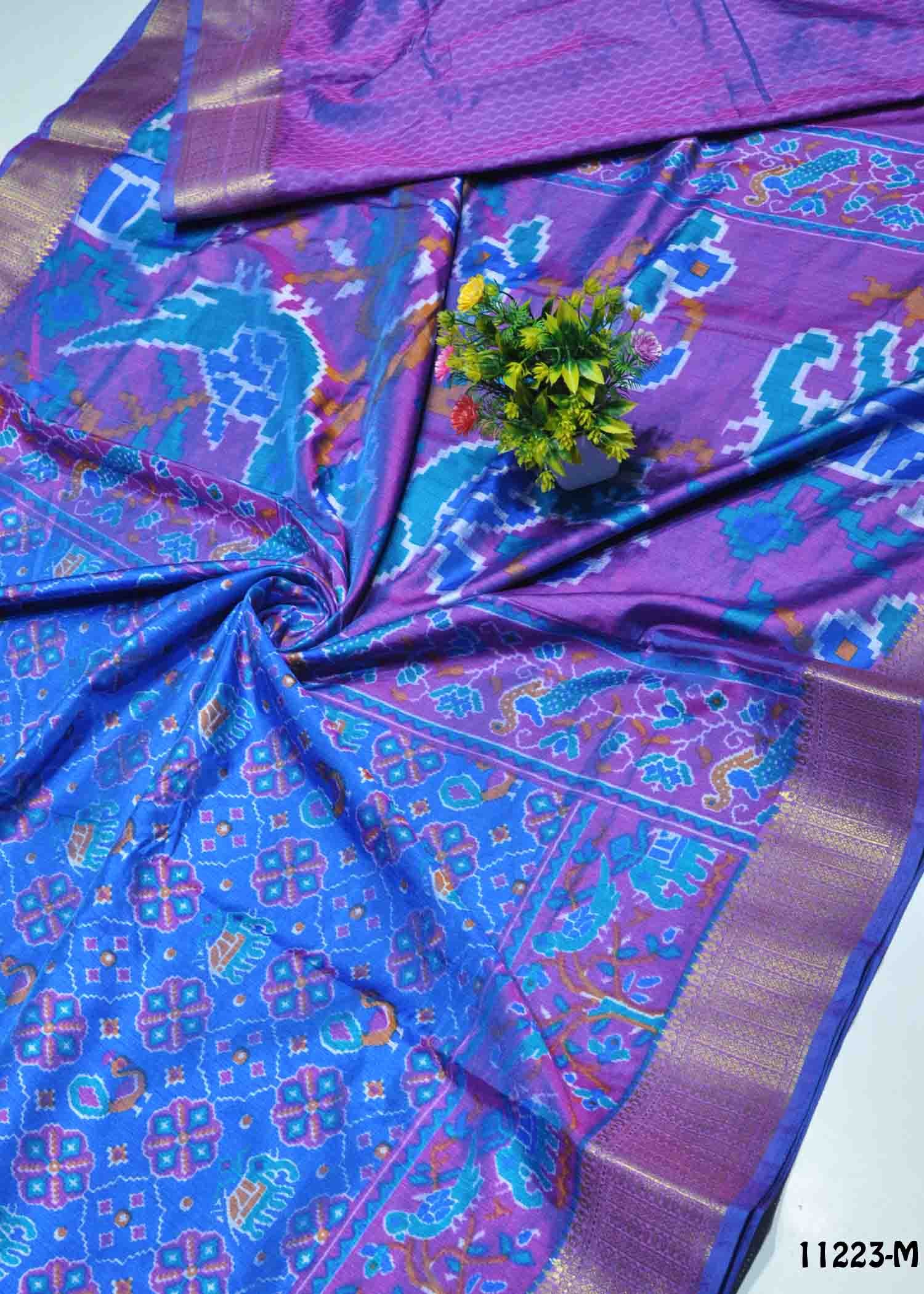 Kamazhi - 11223-M Blue Color Traditional Wear Pochampally Saree CM1313669 (RR3E)