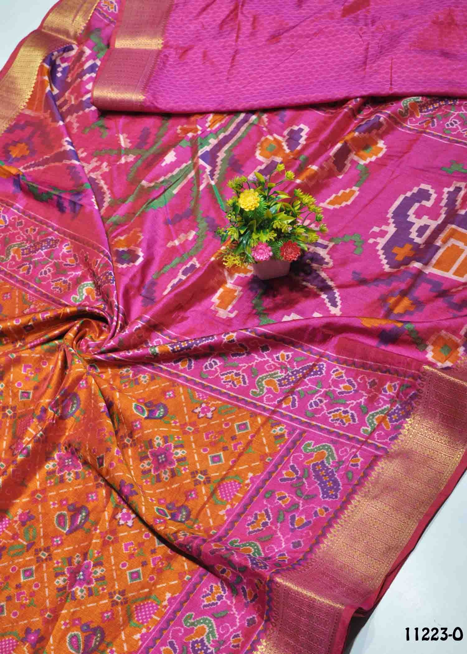 Kamazhi - 11725-A Multi Colors Traditional Wear Pochampally Saree CM1313669