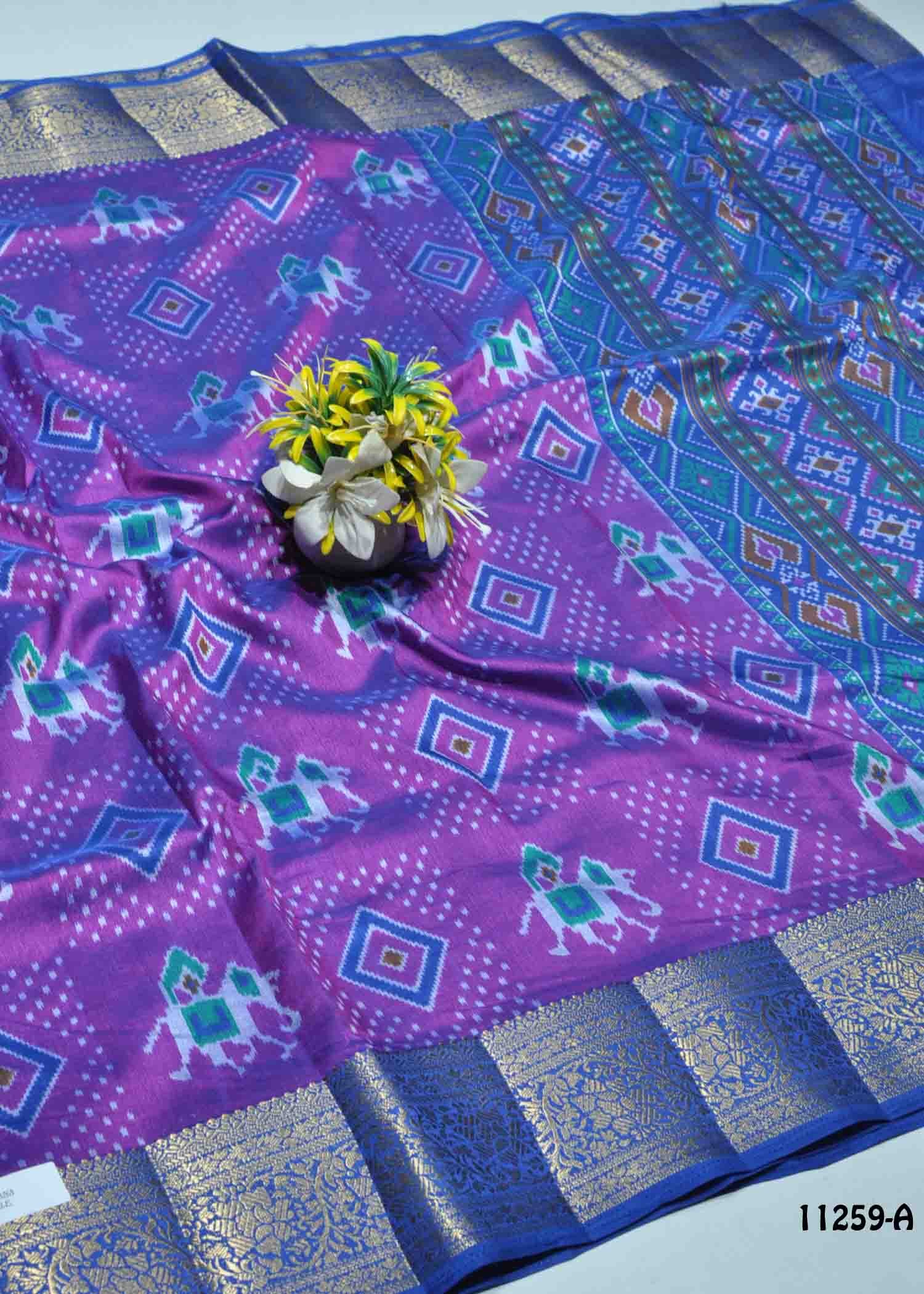 Bhuvika - 11259-A Purple Color Traditional Wear Pochampally Saree CM1313678 (RR4E)