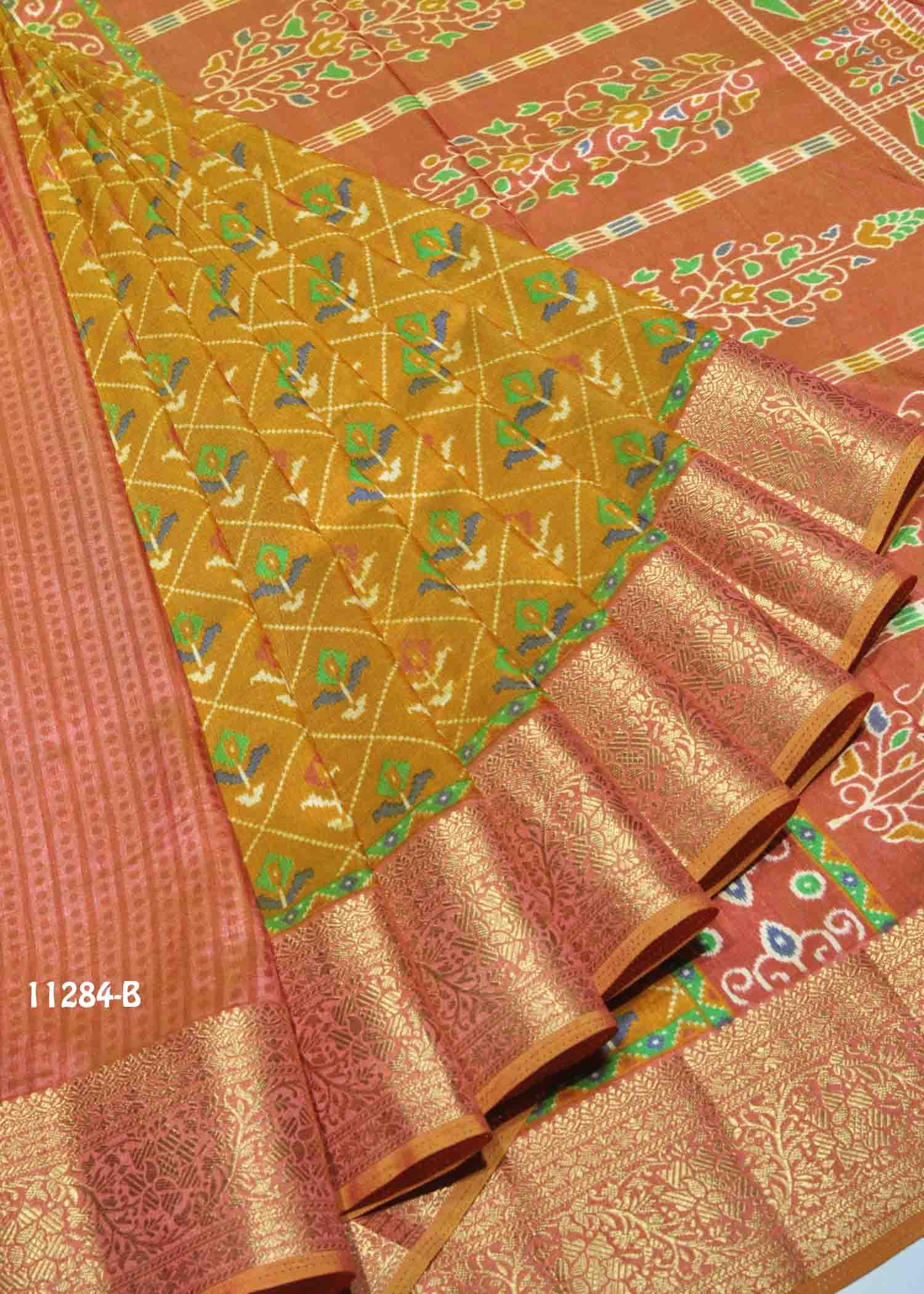 Yashvika - 11284-B Mustard Color Traditional Wear Pochampally Saree CM1313678 (RR4D)