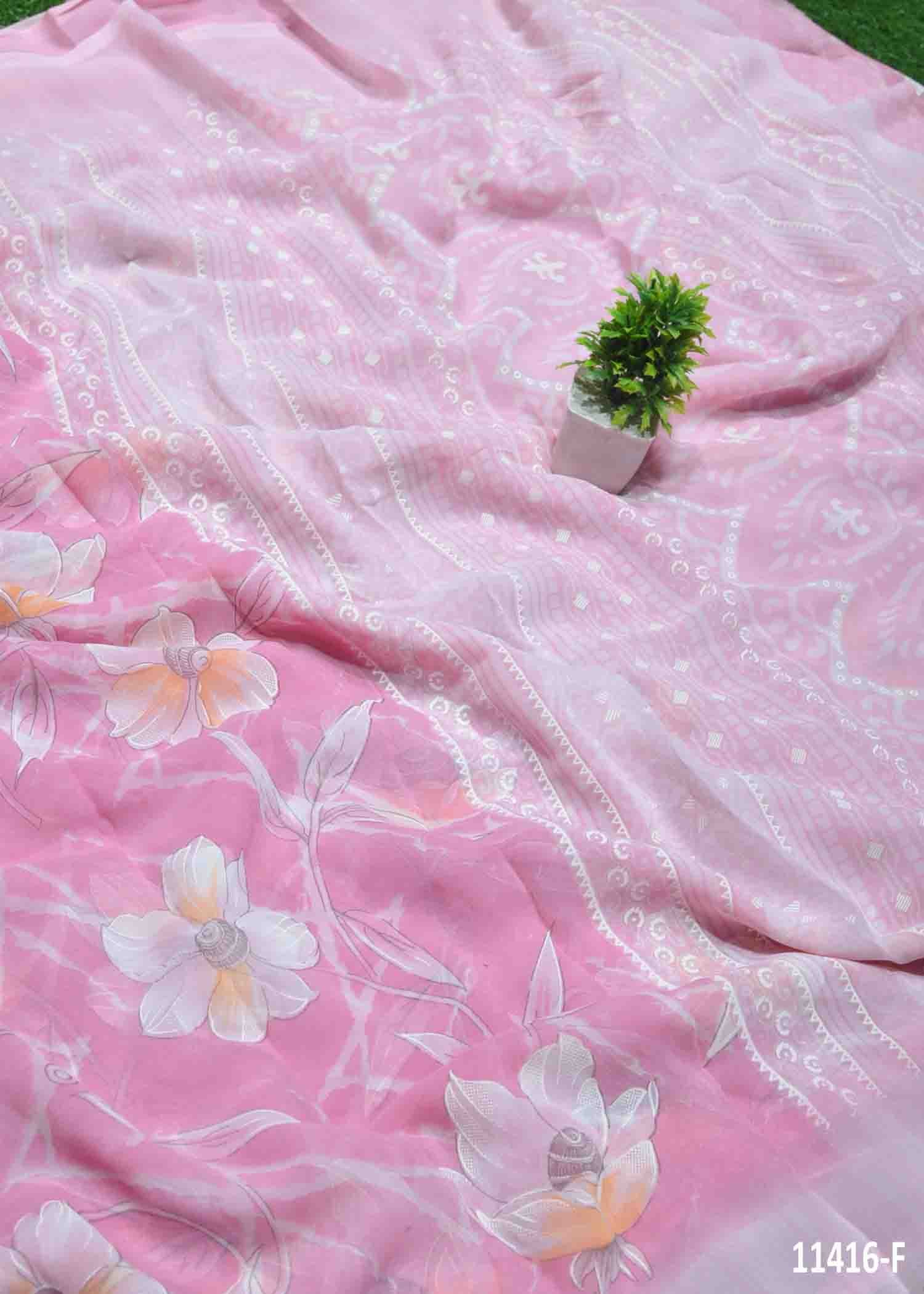 Riya - 11416-F Pink Color Synthetic Saree CM1310689 (RR9D)