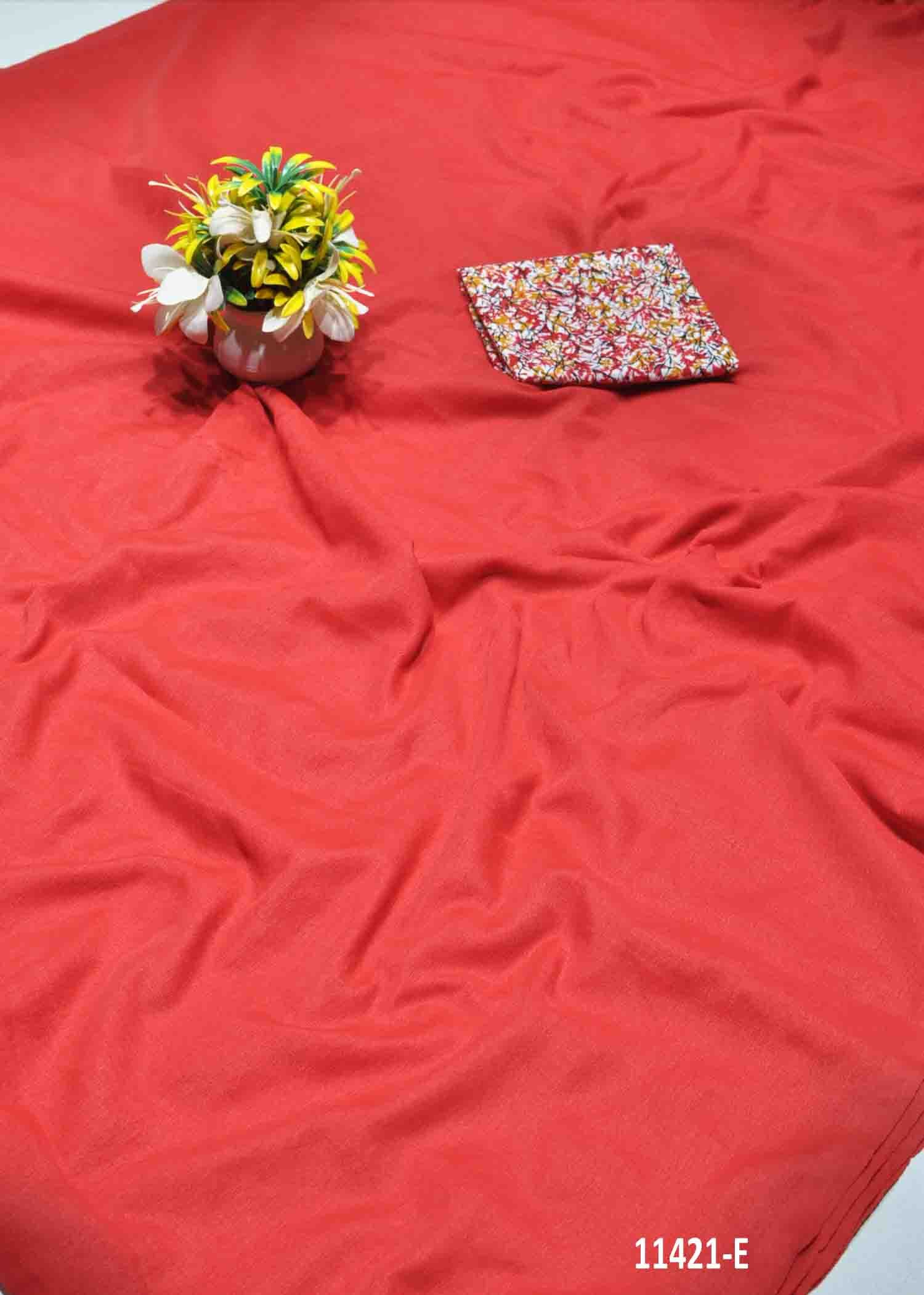 Rachitha -11421-E CherryRed Color Handloom Cotton saree CM1308416 (RR6B)