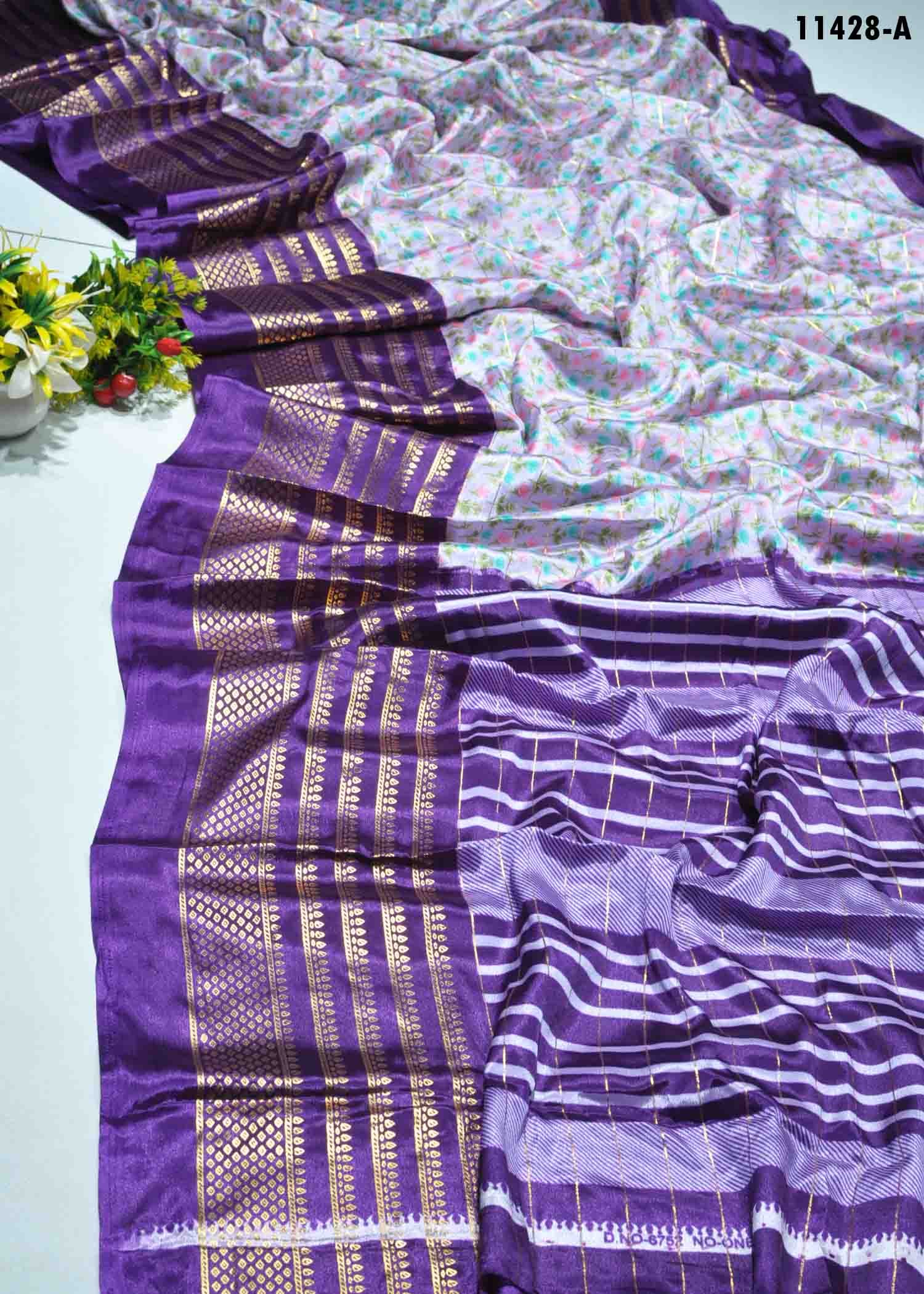Aruna - 11428-A Violet Color Crepe Saree CM1312320 (RR9C)