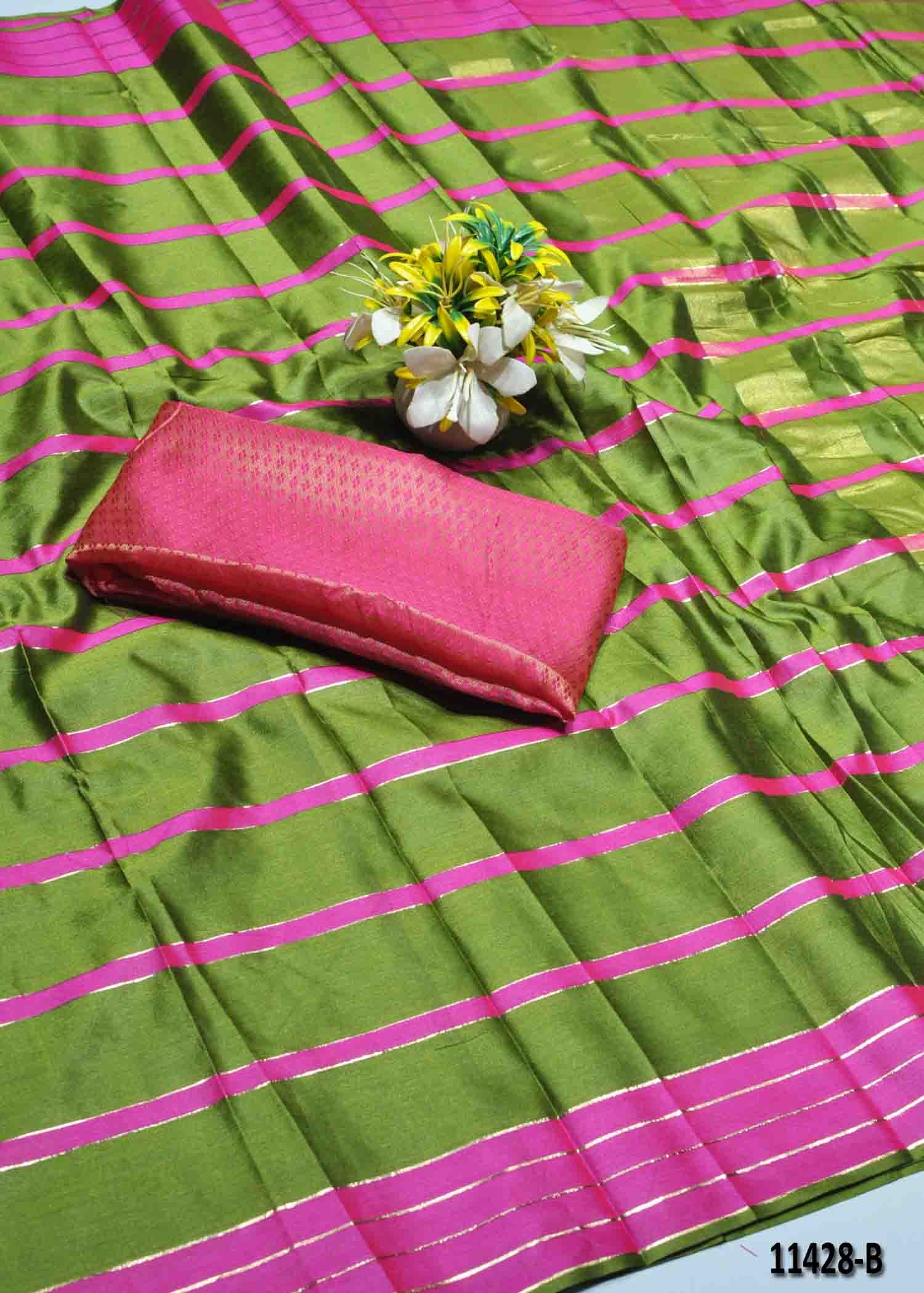 Karthika -11428-B FernGreen Color Traditional Look Semi-Banaras CM1311869 (RR1C)