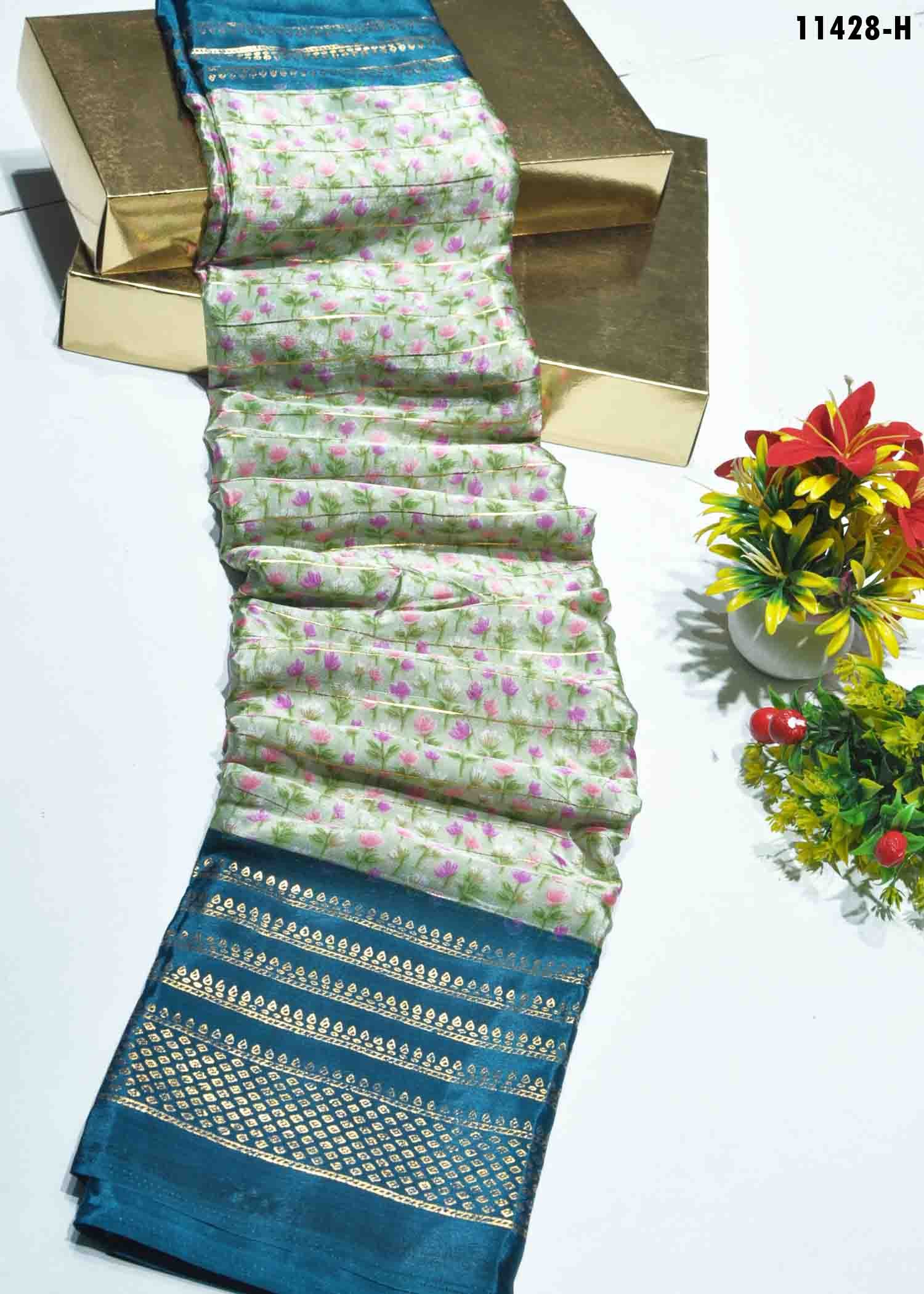 Aruna - 11428-H LightGreen Color Crepe Saree CM1312320 (RR9C)