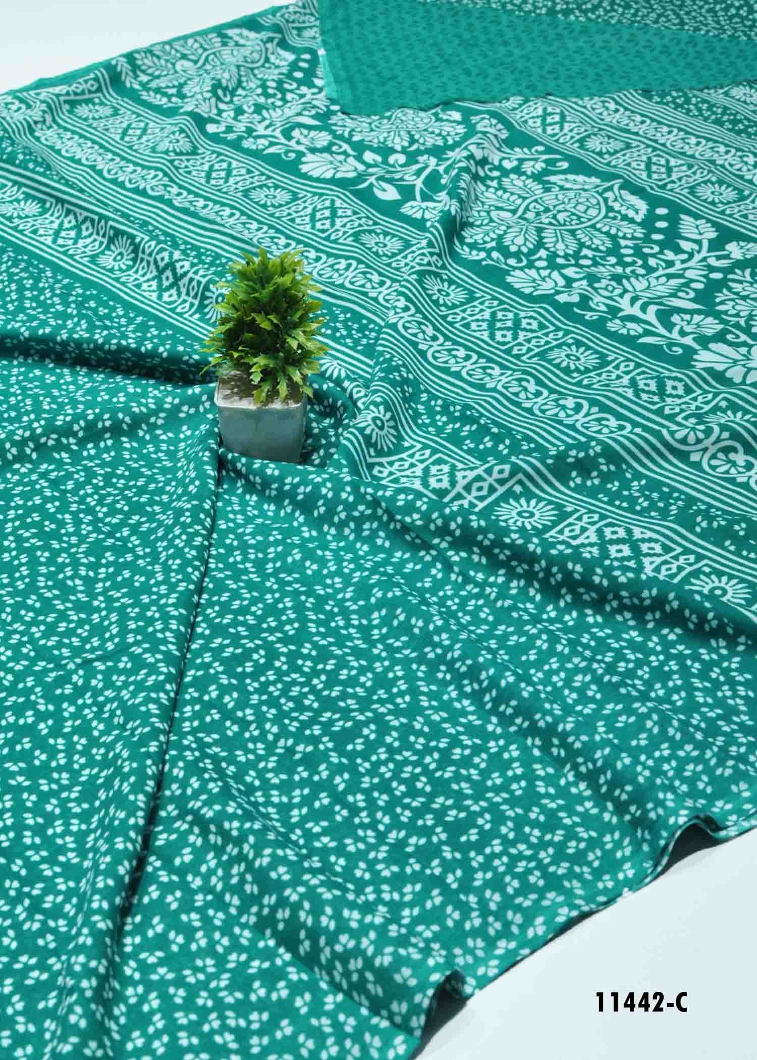 Vrithika - 11442-C PineGreen Color Synthetic Saree CM1308778 (RR9B)