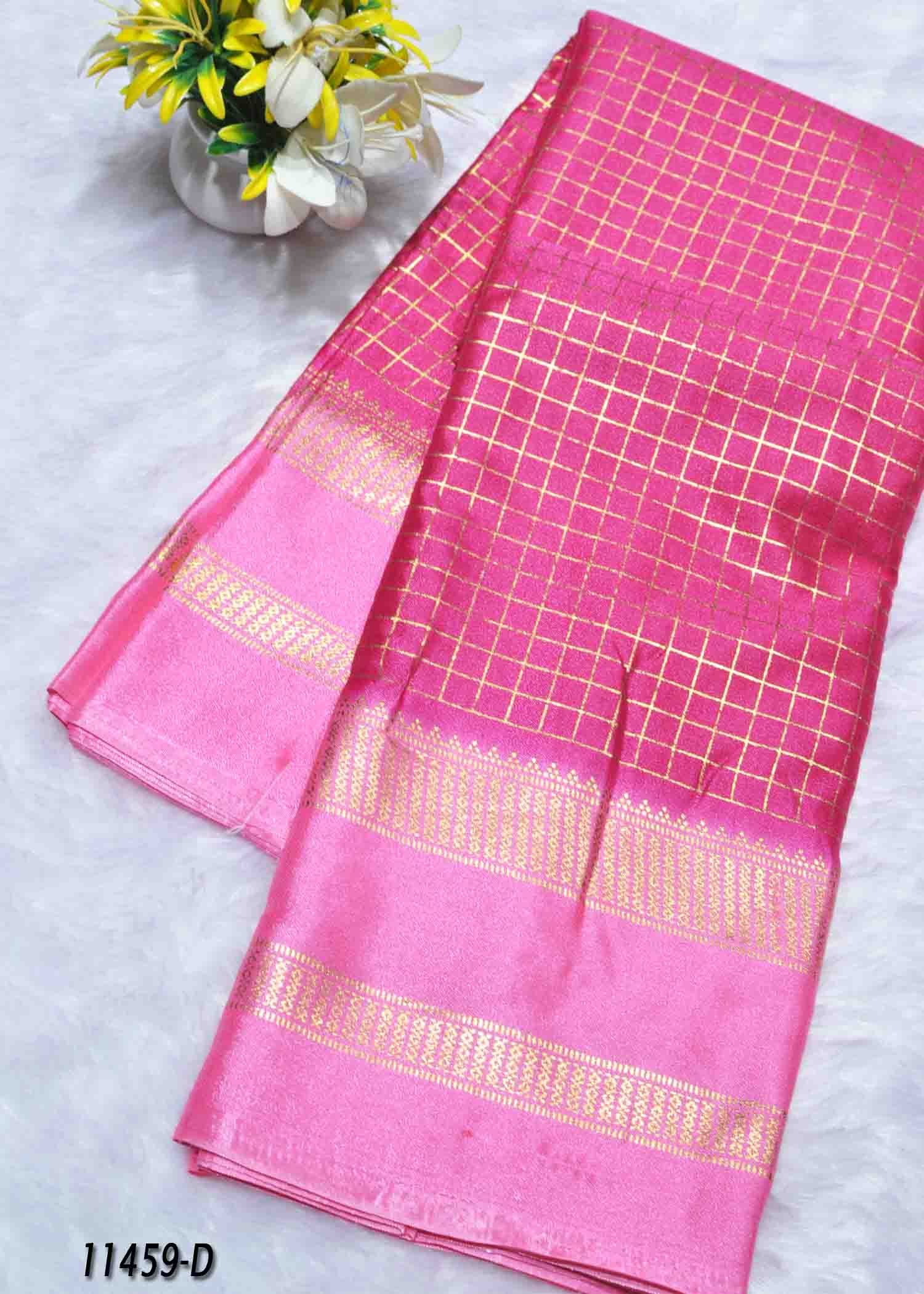 Tamarai - 11459-D Pink Color Simply Look Crepe Saree CM1310888 (LR9B)