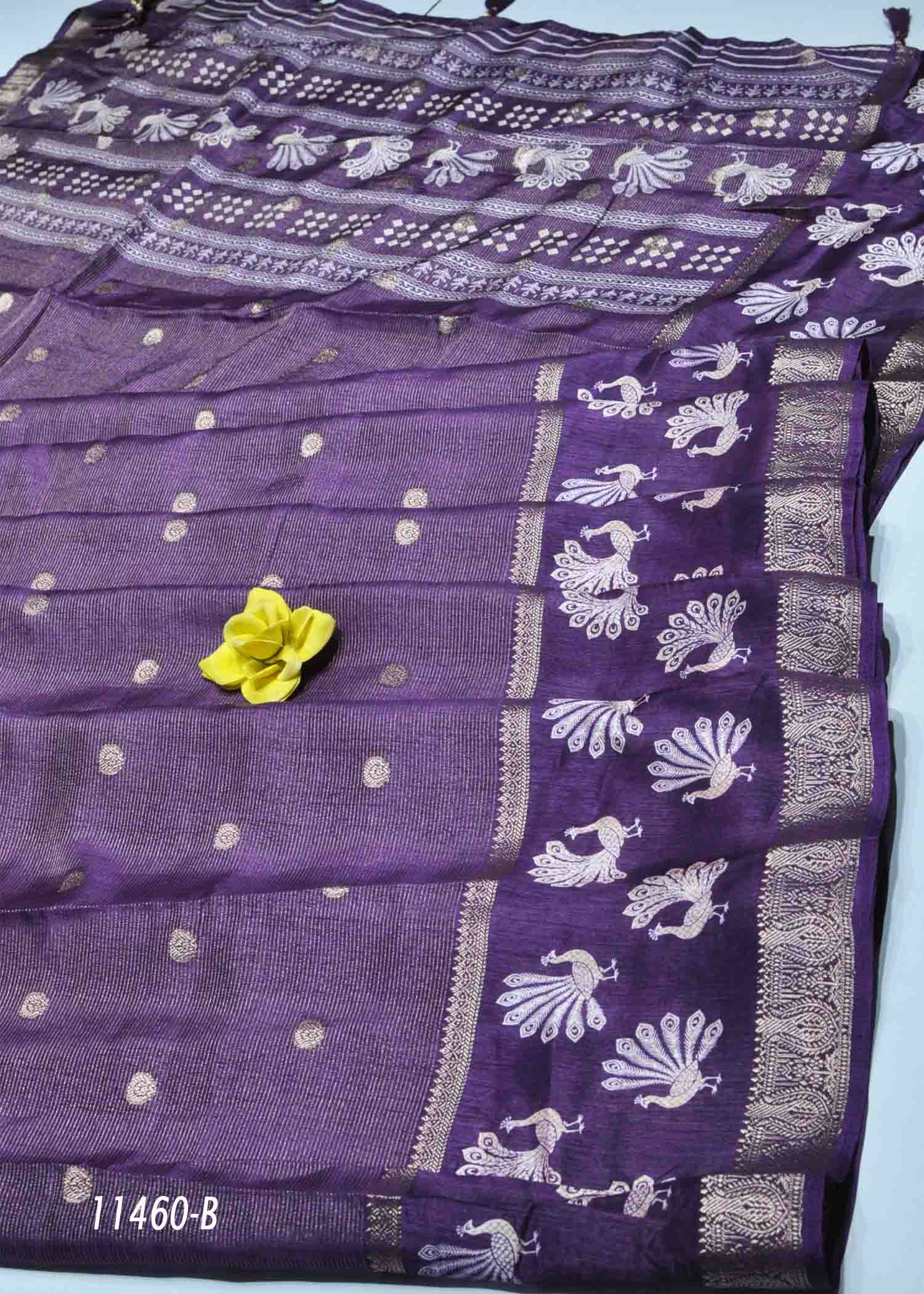 Tamlisree - 11460-B Purple Color Elegant Look Dola Silk Saree CM1316218 (LR5E)