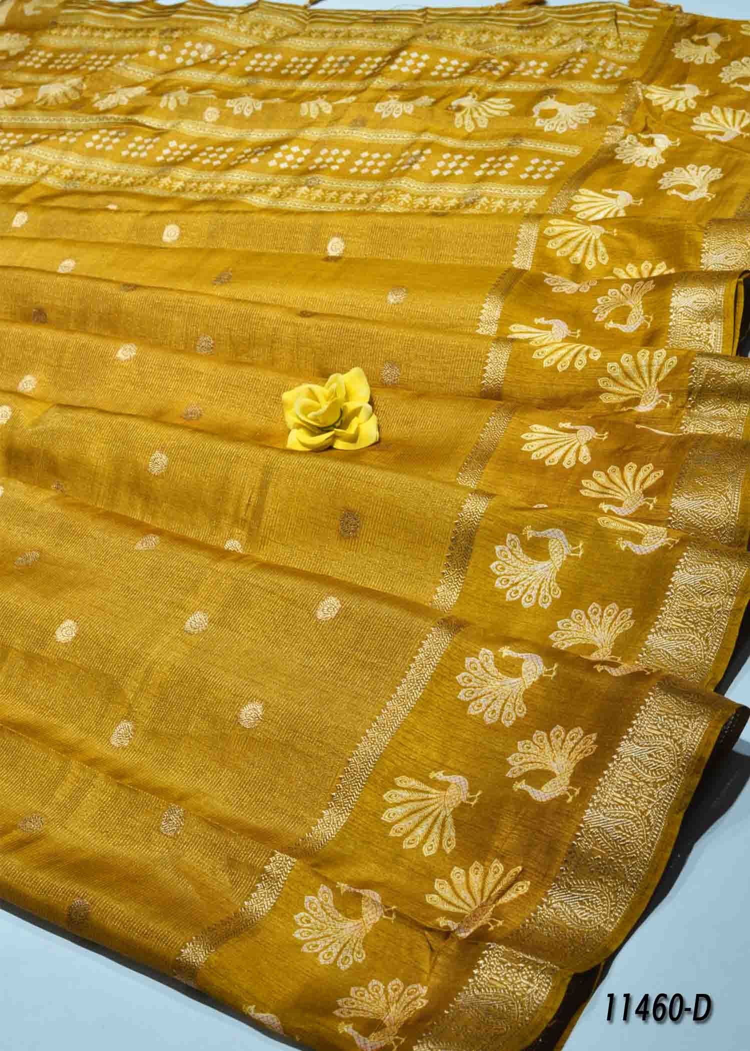 Tamlisree - 11460-D Mustard Color Elegant Look Dola Silk Saree CM1316218 (LR5E)