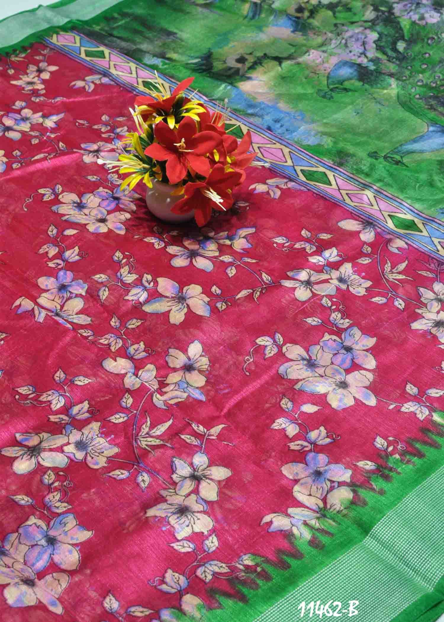 Akira -11462-B DarkPink Color Mixed Cotton Saree CM1316231 (LR6C)