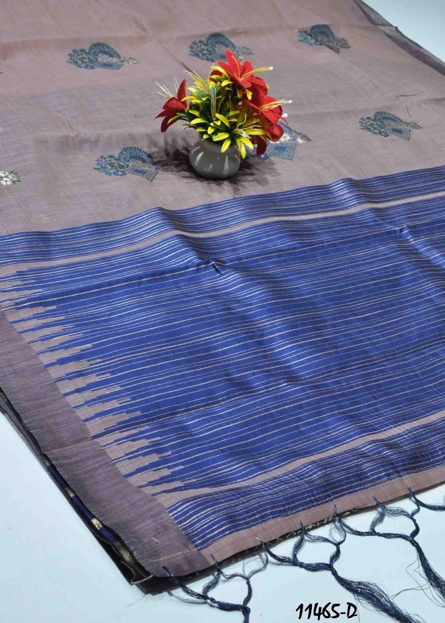 Riwazo - 11465-D PansyPurple Color Anokhi Weave Fancy Cotton Saree CM1306301 (LR6B)