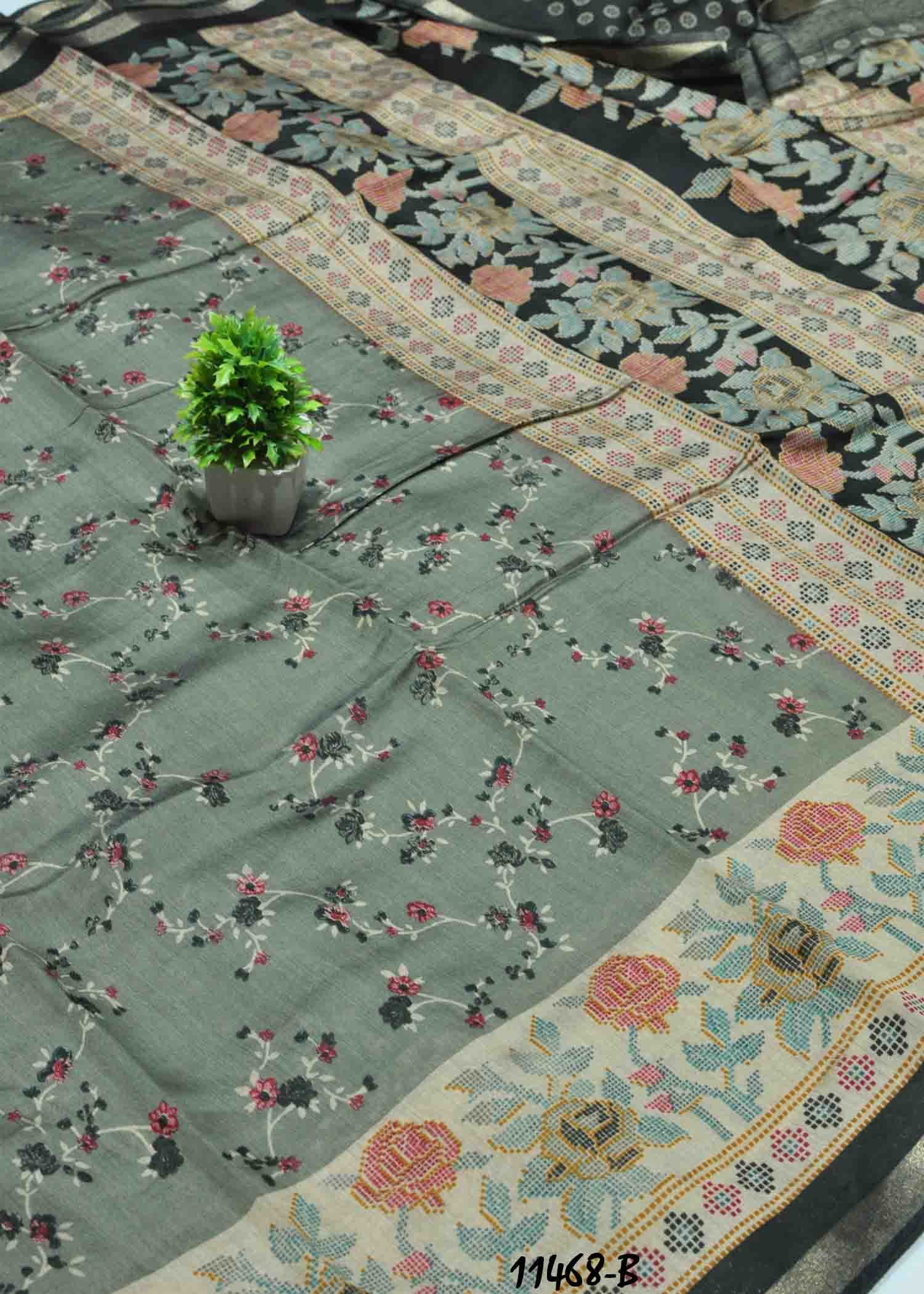 Sejal -11468-B PickleGreen Color New Arrival Dola Silk Saree CM1315309 (LR5C)