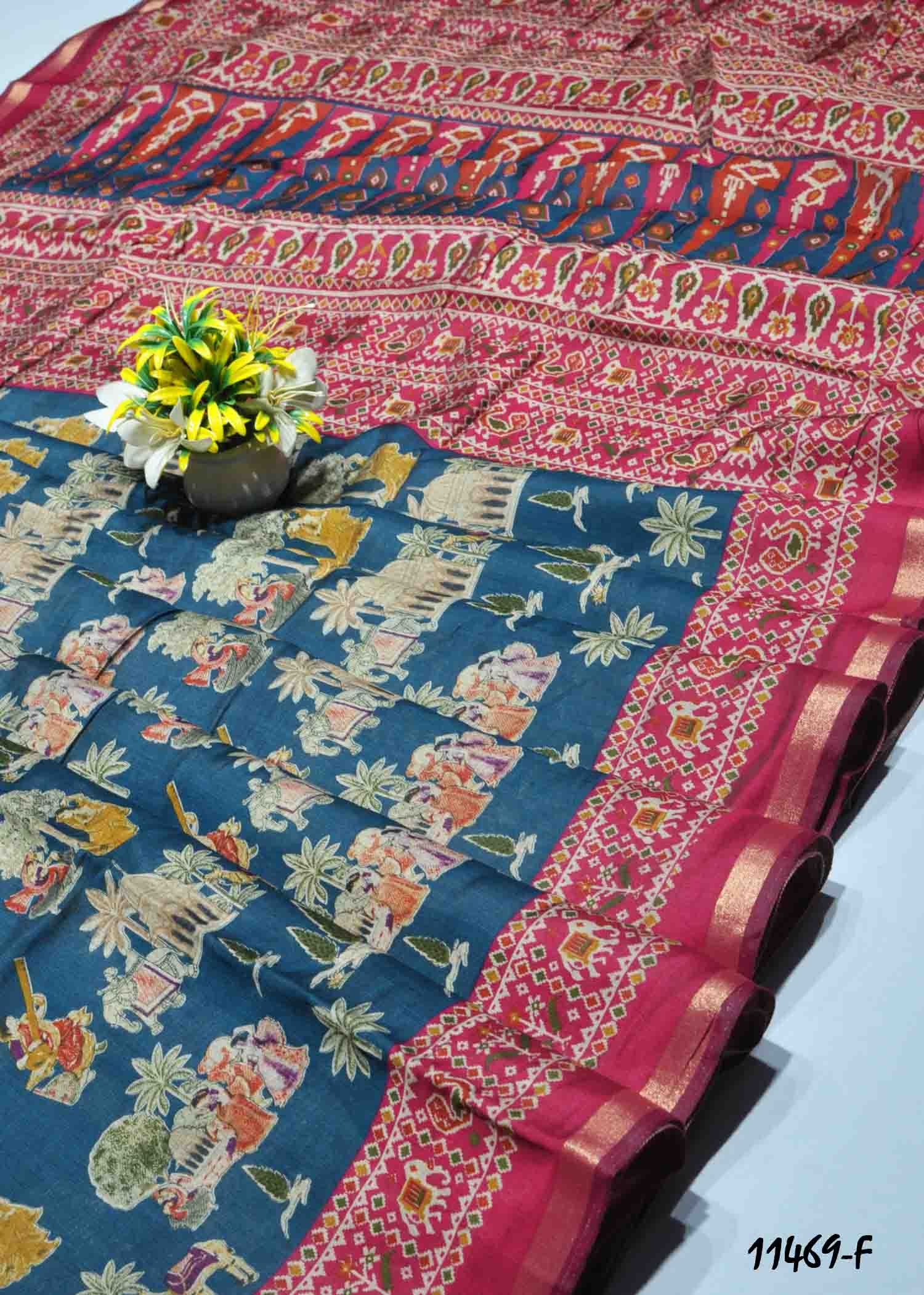 Suhani -11469-F PeacockBlue Color New Arrival Dola Silk Saree CM1315309 (LR5C)