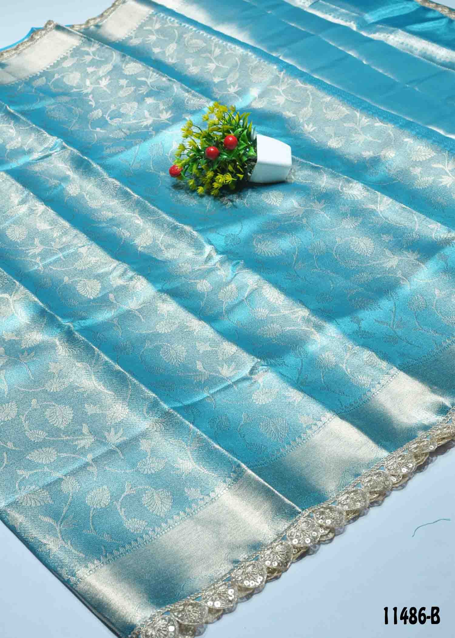 Senthura - 11486-B SkyBlue Color Traditional Look Tissue Silk Saree CM1312518 (LR2B)