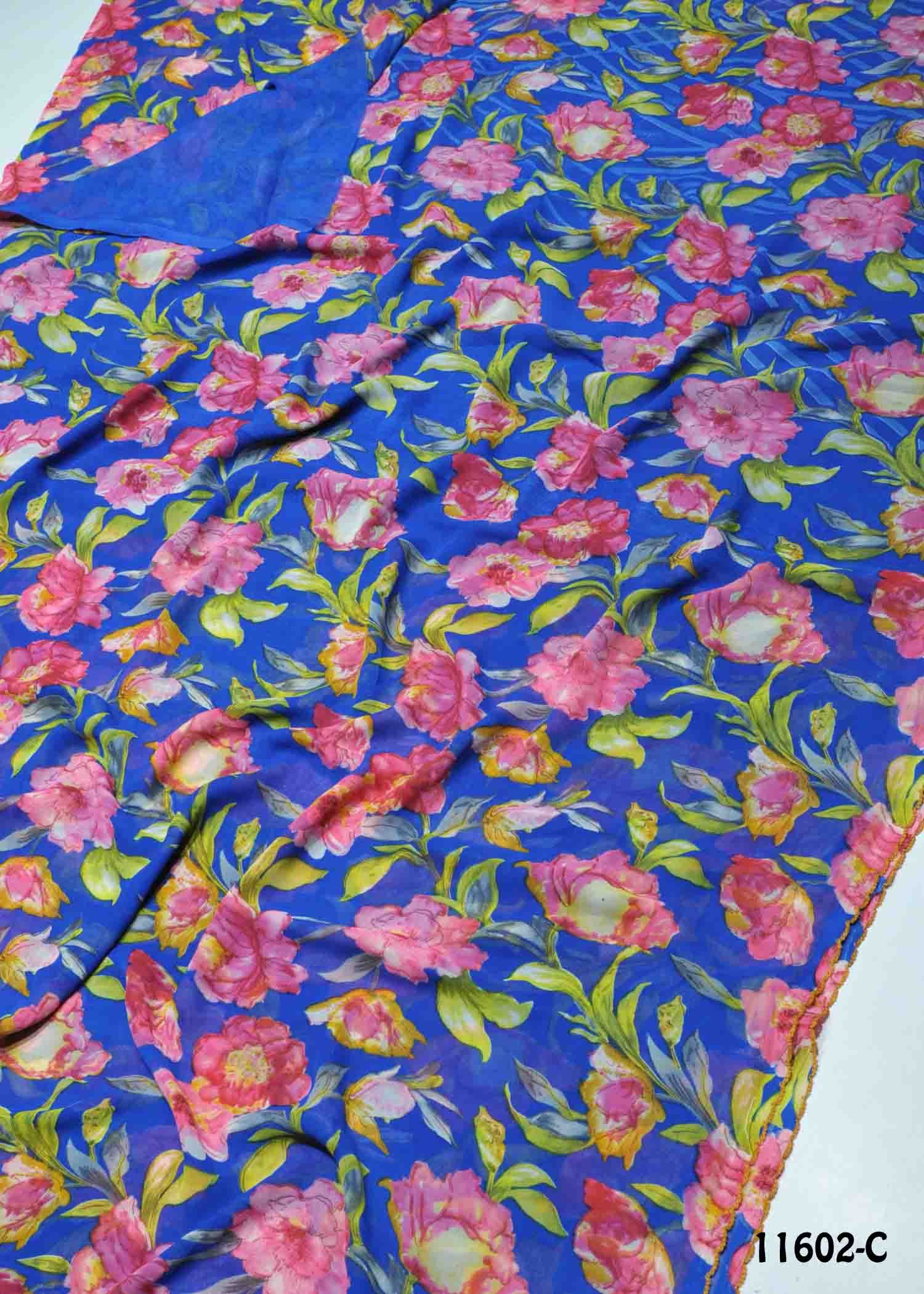 Shree -11602-C Admiral Blue Color Fancy Soft Georgette Saree CM1295859 (LR11B)