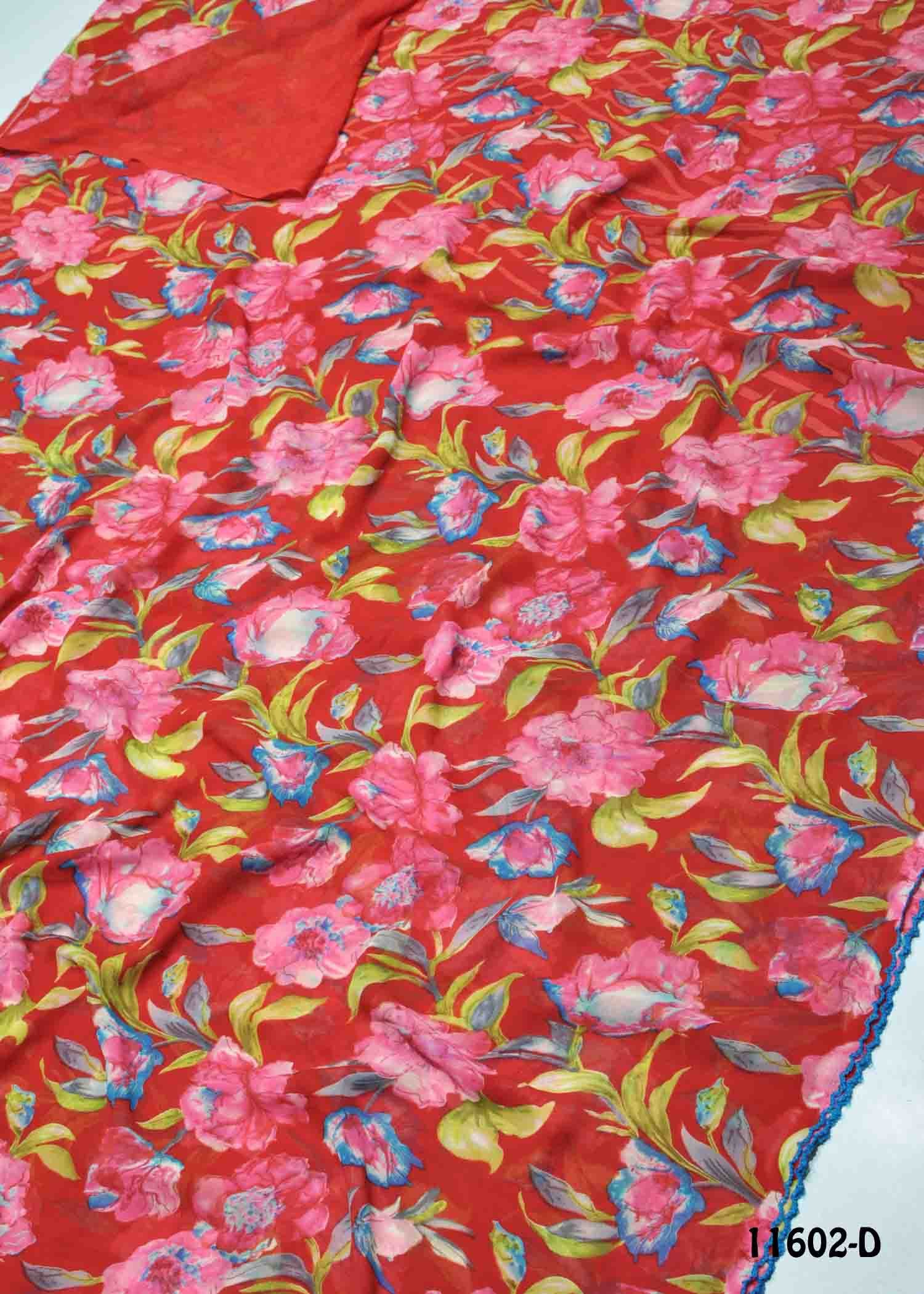 Shree -11602-D Rum red Color Fancy Soft Georgette Saree CM1295859 (LR11B)