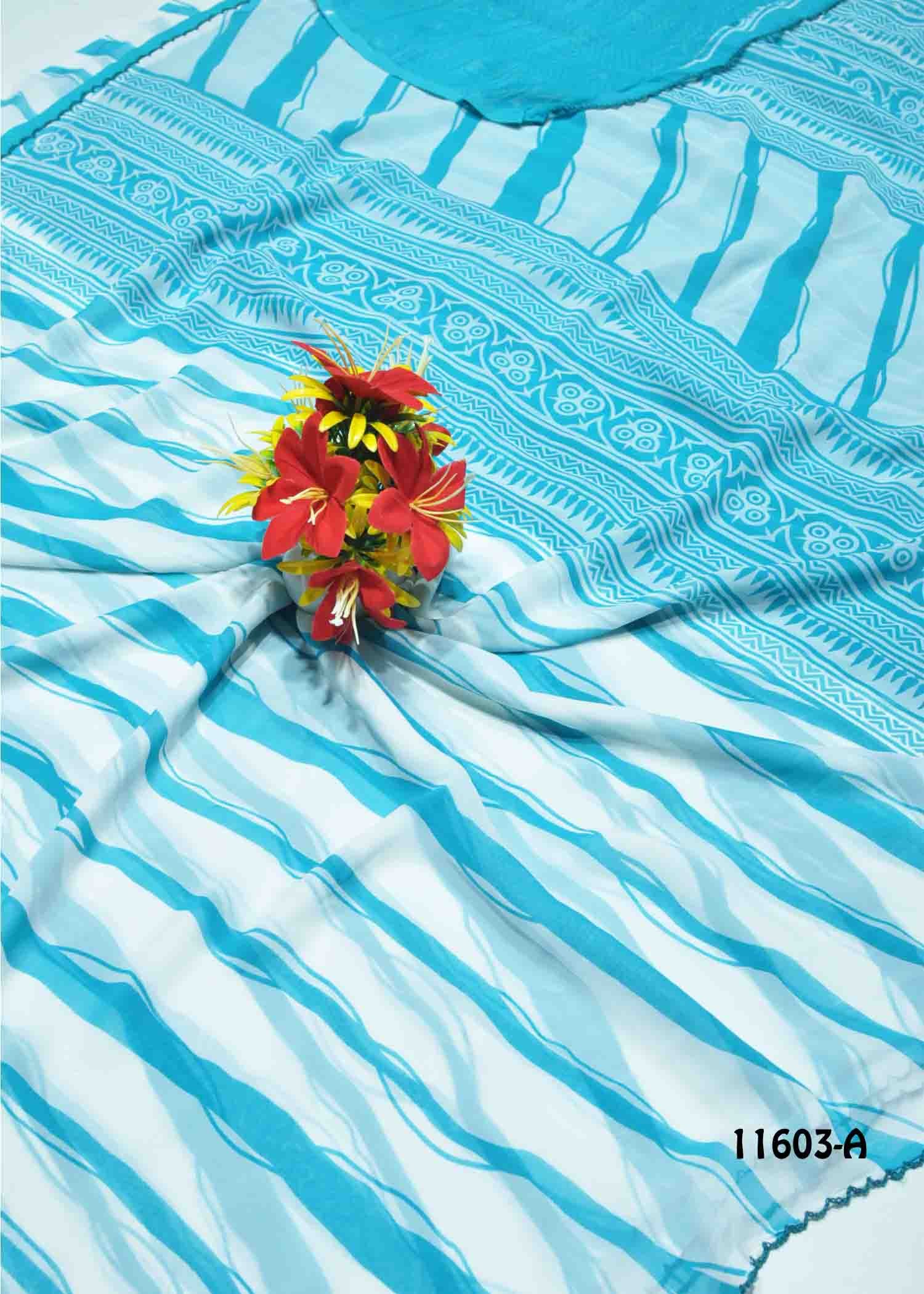 Mera -11603-A Halfwhite Color Fancy Soft Georgette Saree CM1295859 (LR11B)