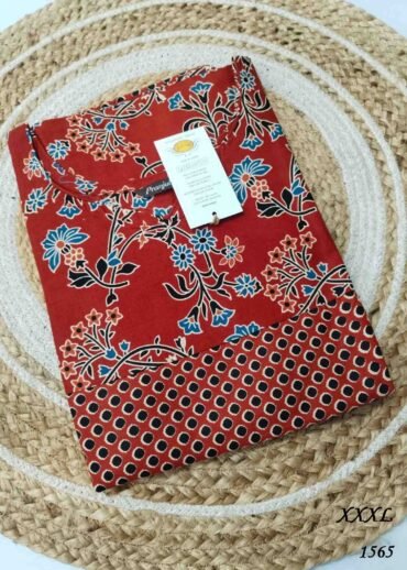 Iraivi -1565  [XXXL]  Red Color (Pranjul Brand) Cotton Readymade Pocket Nighty CM1313899 (LR2B)
