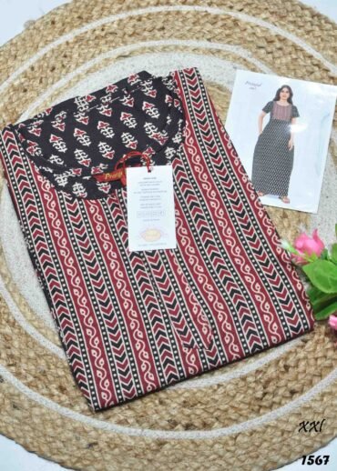 Nesa -1567  [XXL]  Black Color (Pranjul Brand) Cotton Readymade Pocket Nighty CM1300265 (LR2C)