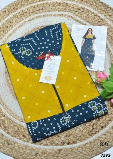 Nesa -1575  [XXL]  PeacockBlue Color (Pranjul Brand) Cotton Readymade Pocket Nighty CM1300265 (LR2C)