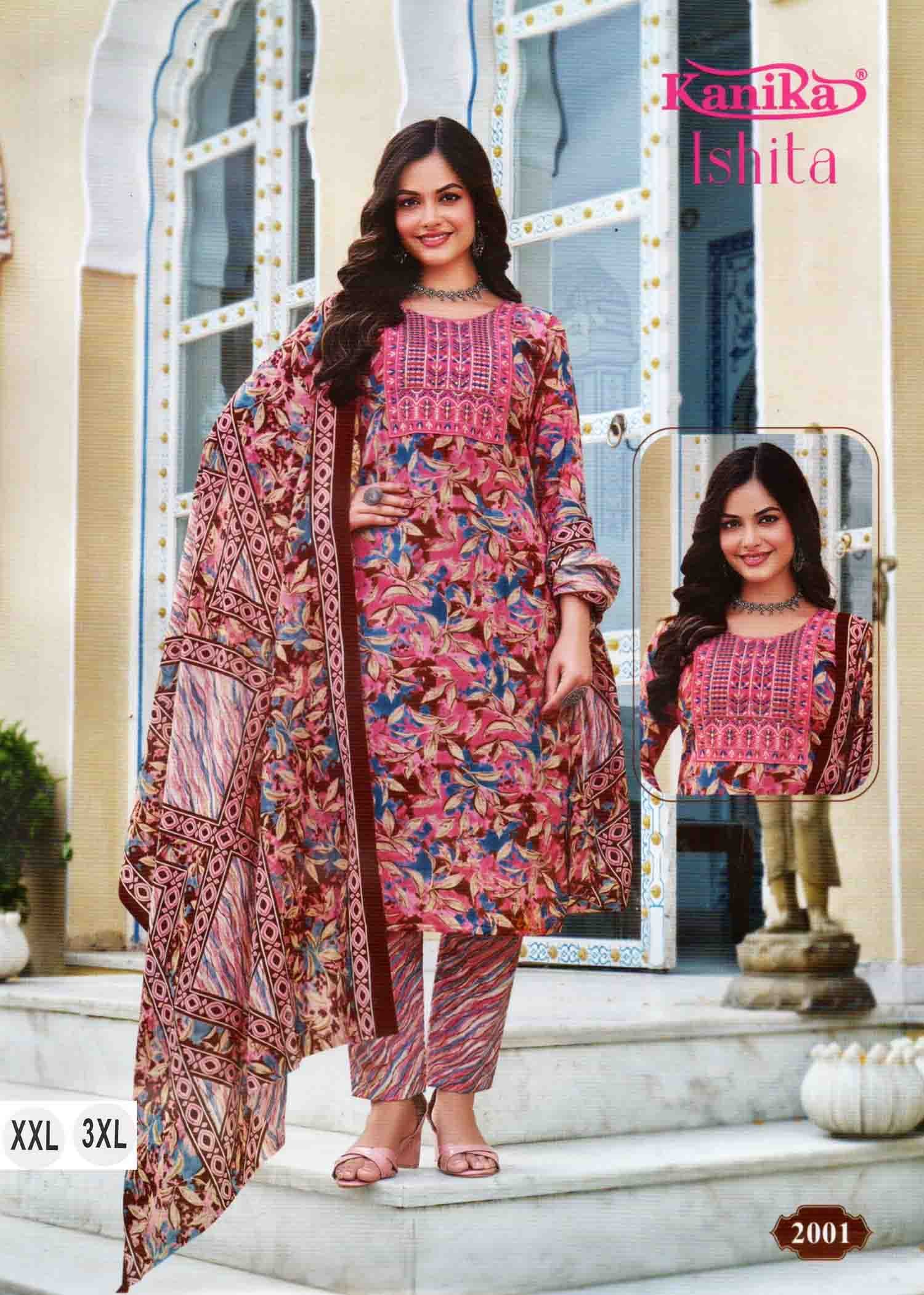 Kanika-Ishita -2001 Pink Color Cotton Readymade Casual Suit For Womens CM1312183 (RR1B)