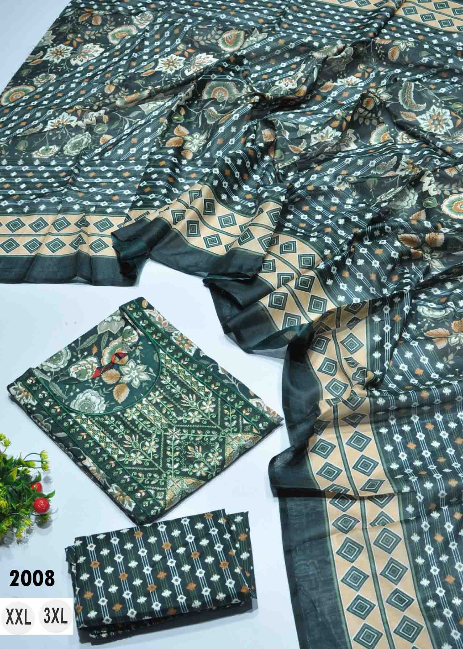 Kanika-Ishita -2008 DarkGreen Color Cotton Readymade Casual Suit For Womens CM1312183 (RR1B)