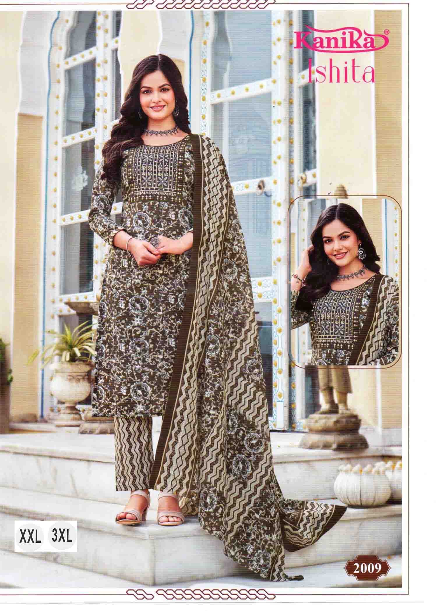 Kanika-Ishita -2009 LightGrey Color Cotton Readymade Casual Suit For Womens CM1312183 (RR1B)