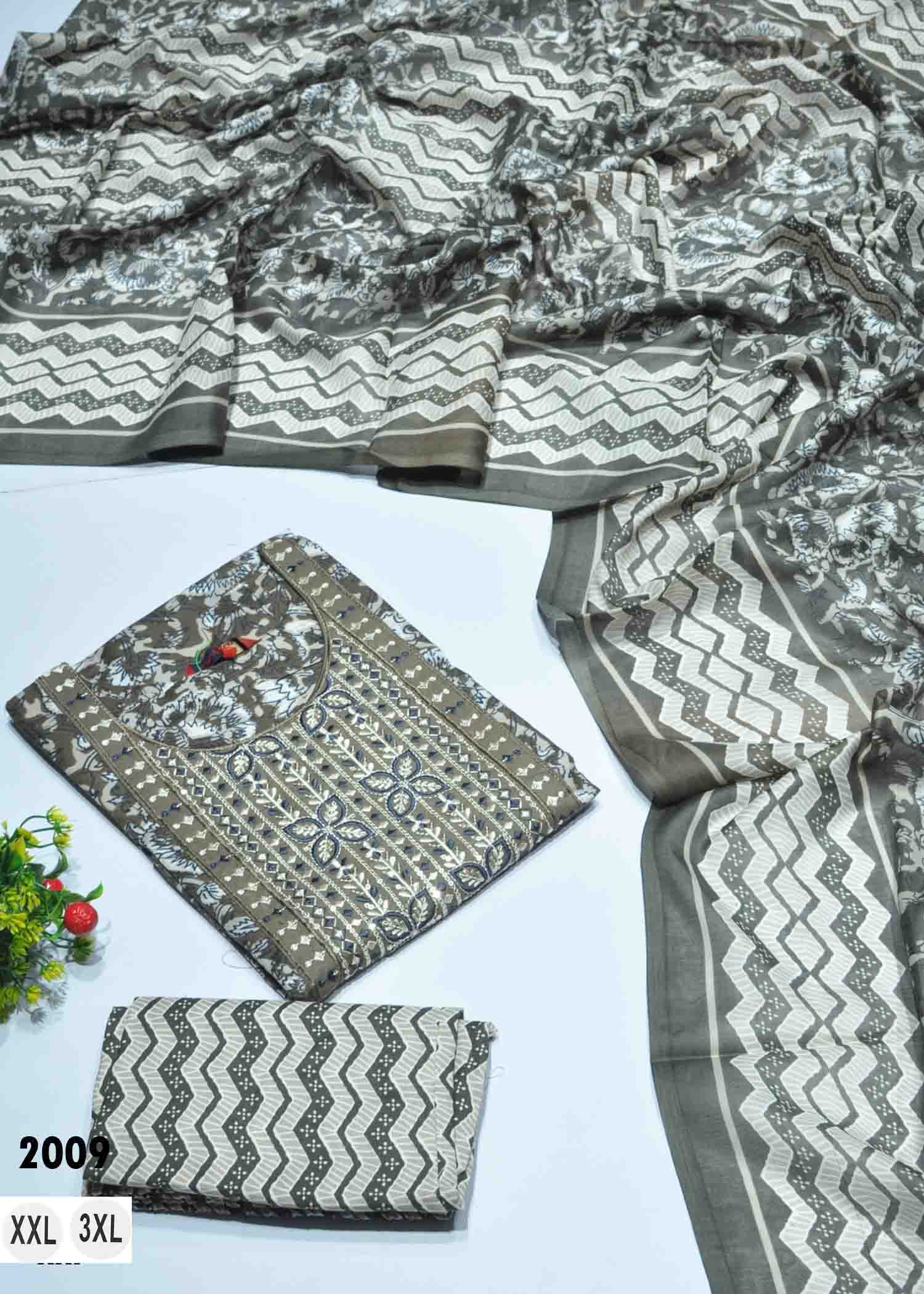 Kanika-Ishita -2009 LightGrey Color Cotton Readymade Casual Suit For Womens CM1312183 (RR1B)