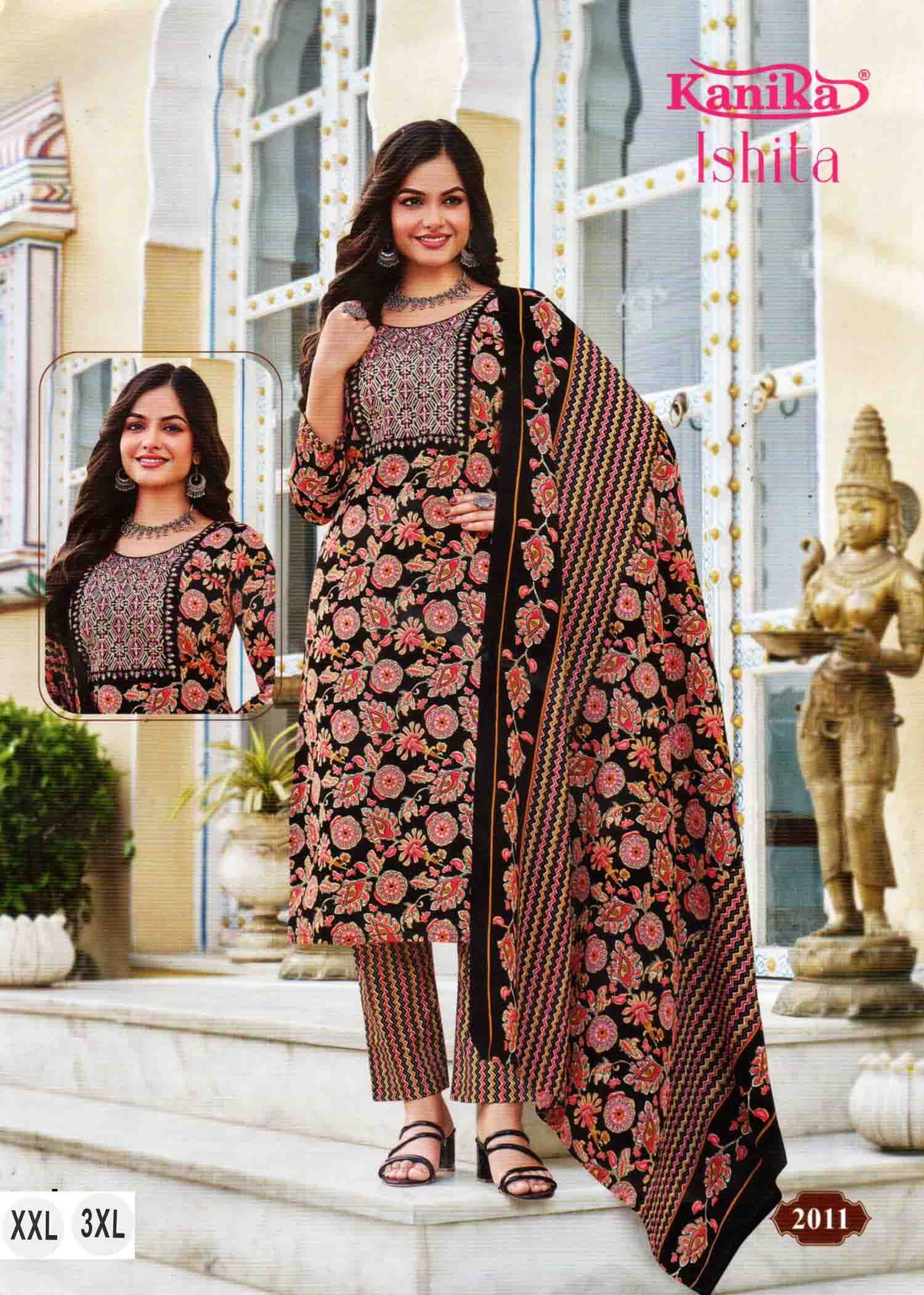 Kanika-Ishita -2011 Black Color Cotton Readymade Casual Suit For Womens CM1312183 (RR1B)