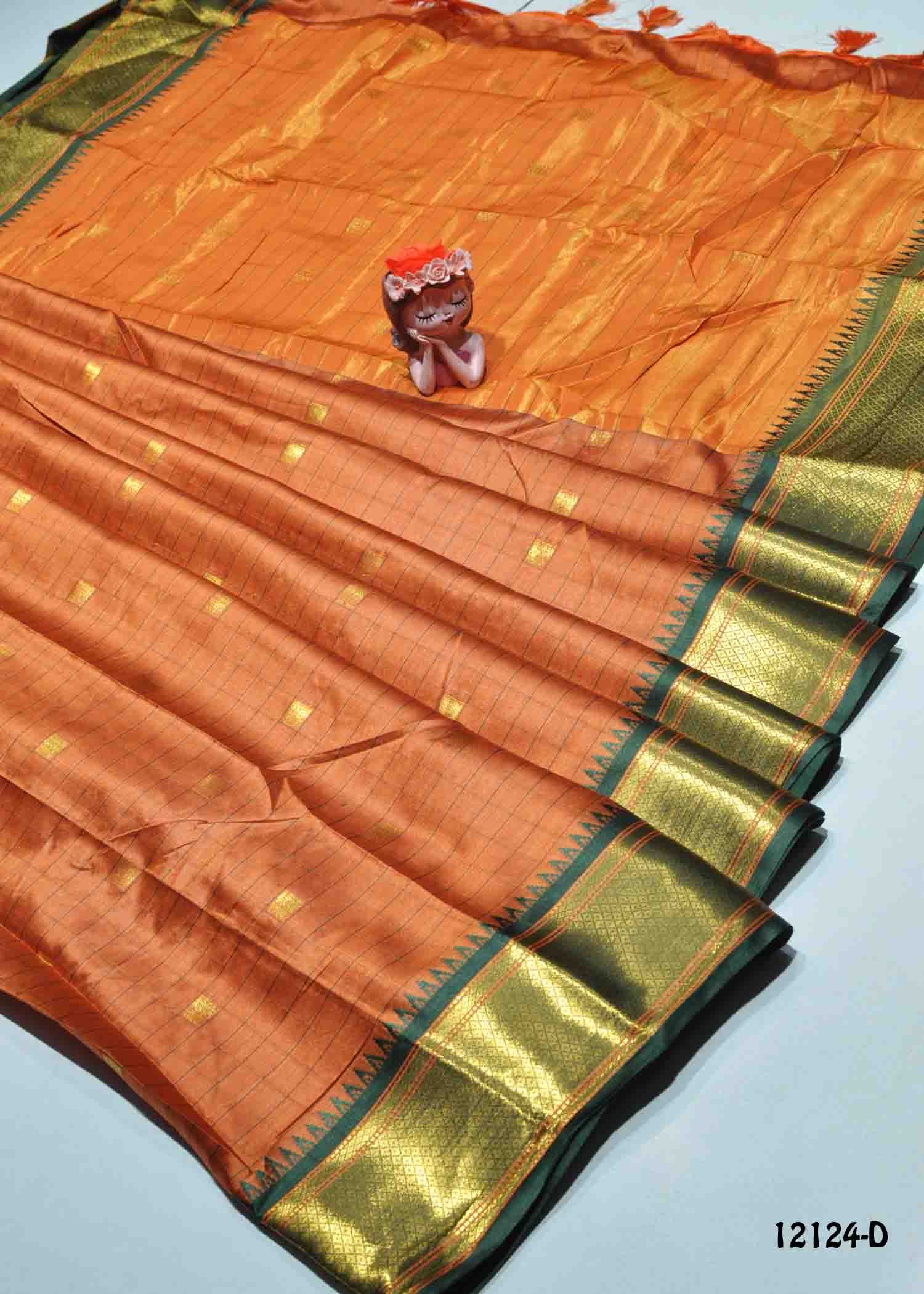 Karnavathy- 12124-D Brown Color Traditional Look Aura Cotton CM1328012 (LR1B)