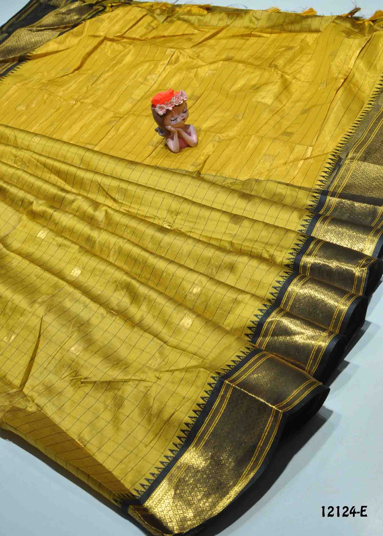 Karnavathy- 12124-E Mustard Color Traditional Look Aura Cotton CM1328012 (LR1B)