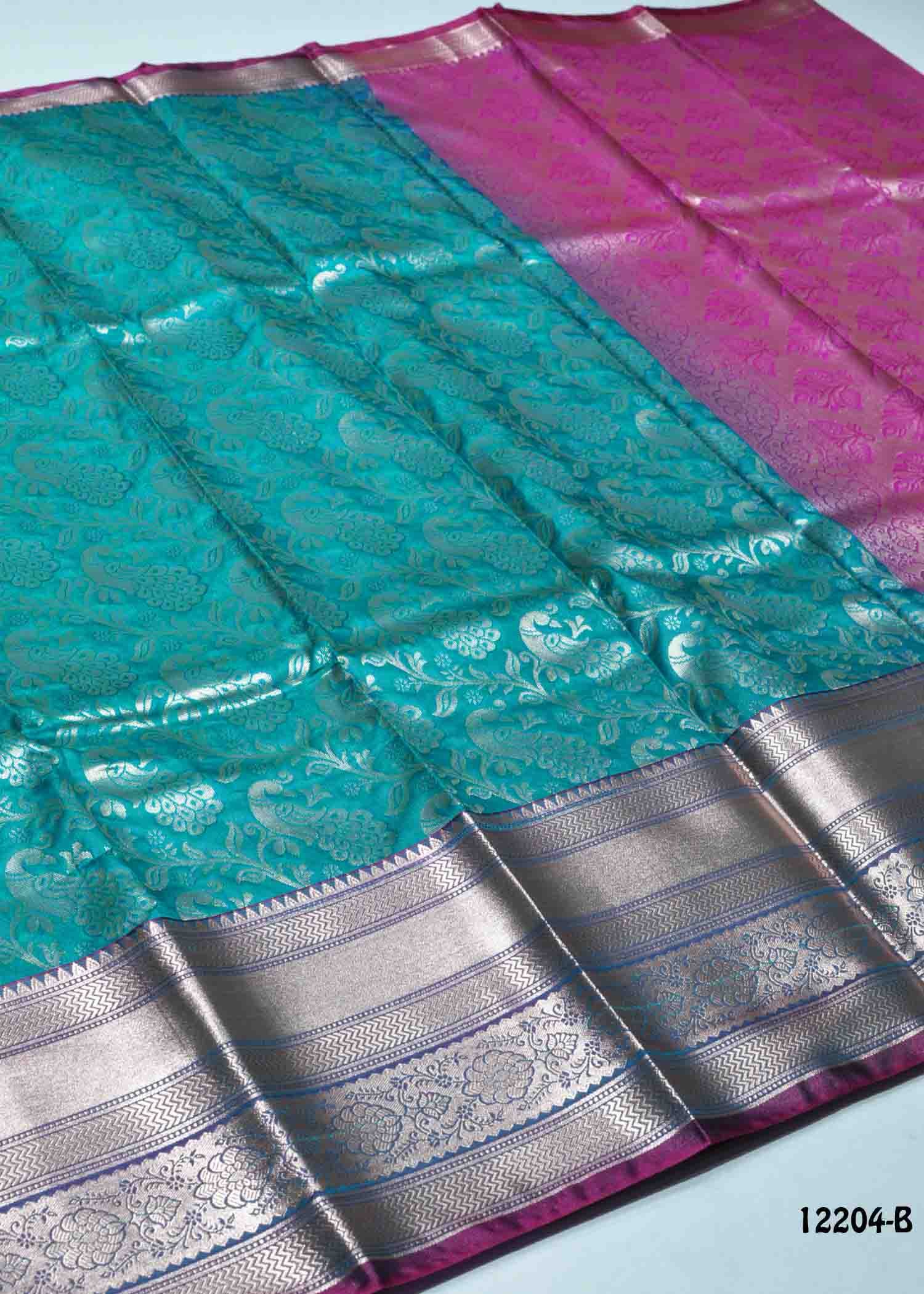 Dikshitha - 12204-B PineGreen Color Excellent Traditional Raw Silk Saree CM1305538 (RR3C)