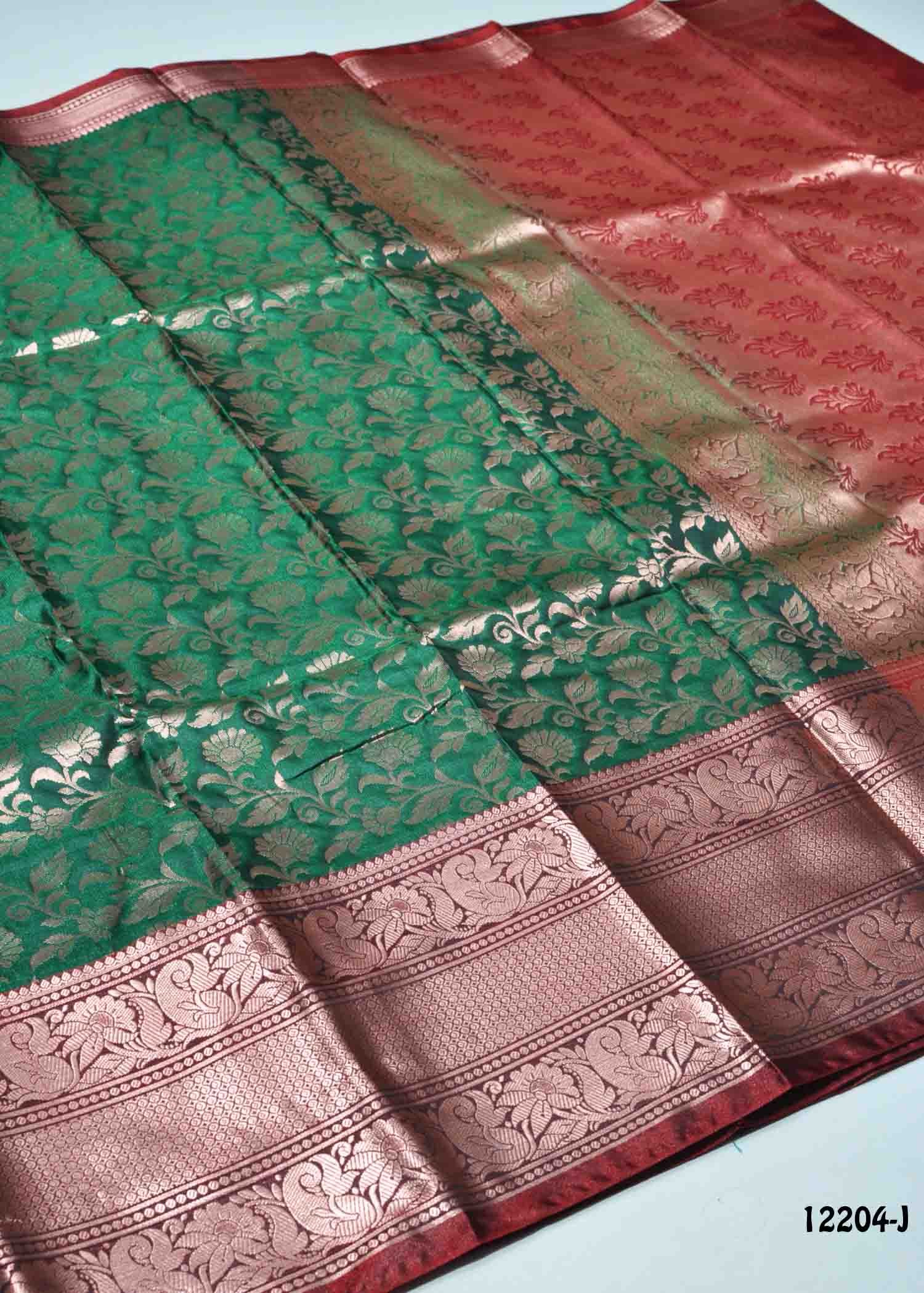 Dikshitha - 12204-J DarkGreen Color Excellent Traditional Raw Silk Saree CM1305538 (RR3C)