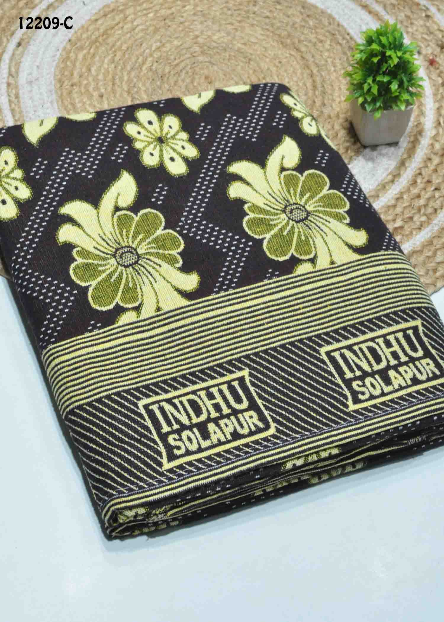 Pooja - 12209-C Brown Color Cotton Single Bed Sheet CM1268770