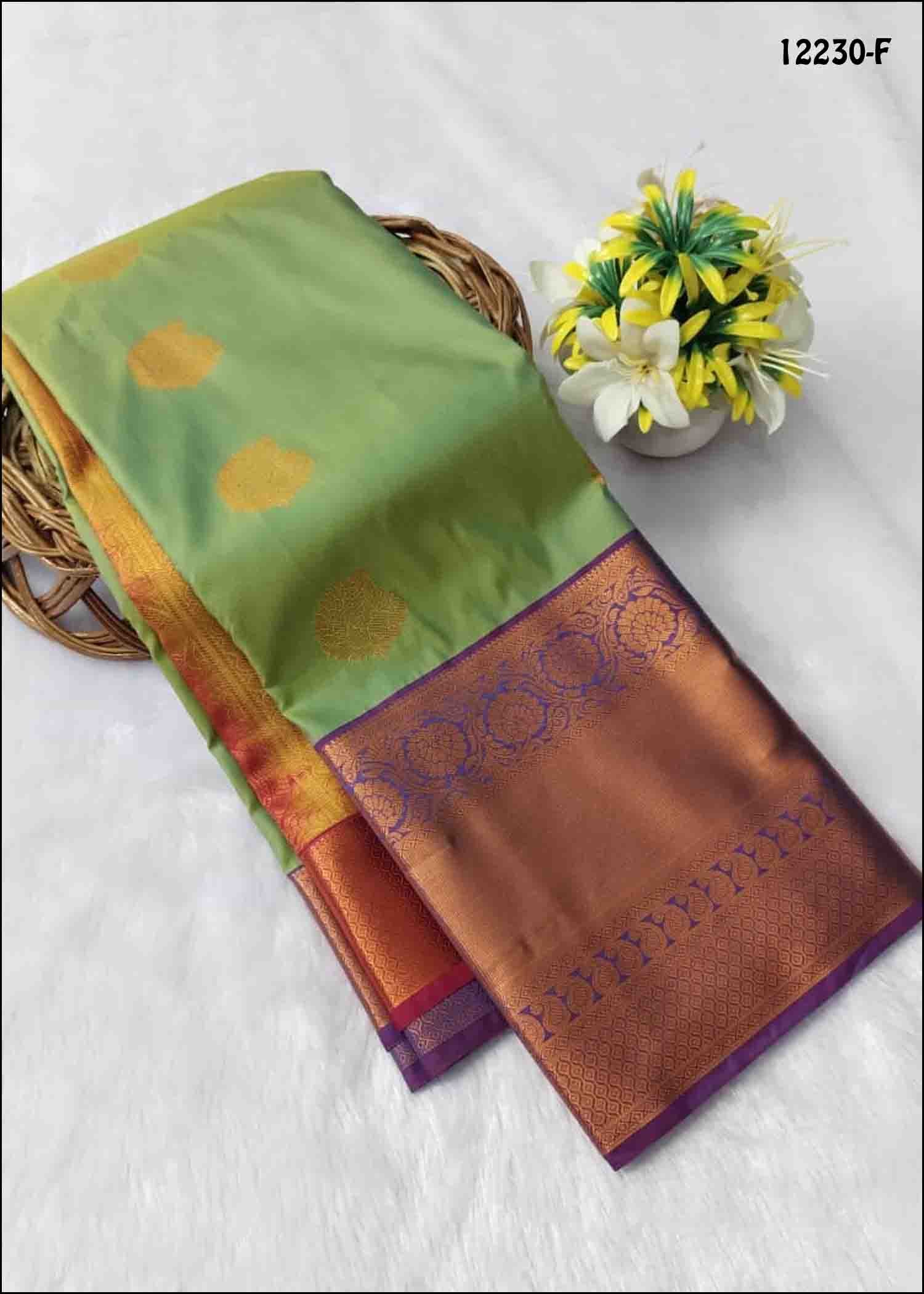 Magilmathi- 12230-F OliveGreen Color Excellent Traditional & Rich Look Semi-Pattu Saree CM1300968 (RR3D)