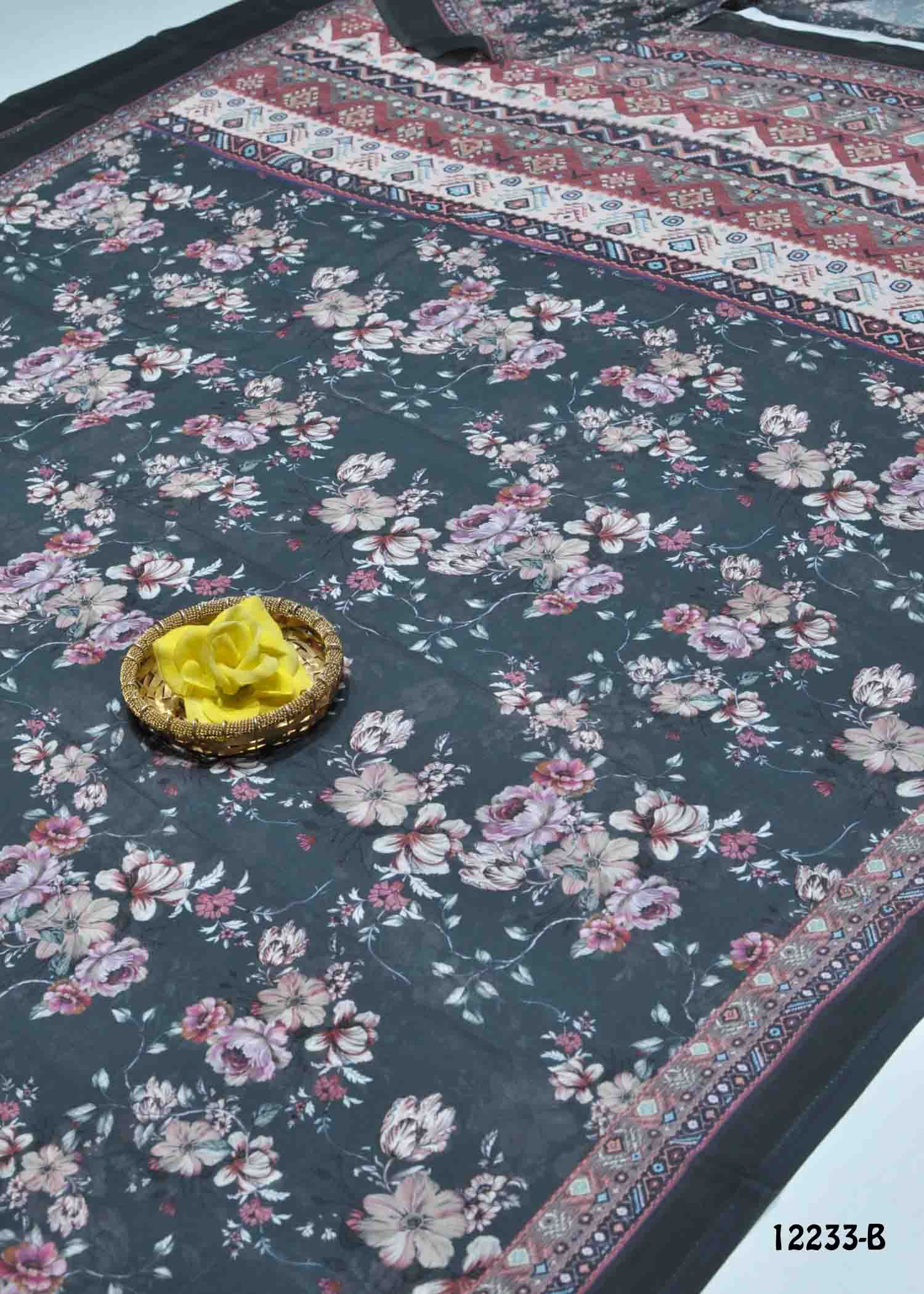 Anusmitha -12233-B MarengoGrey Color Excellent Soft Georgette Saree CM1319037 (RR11C)