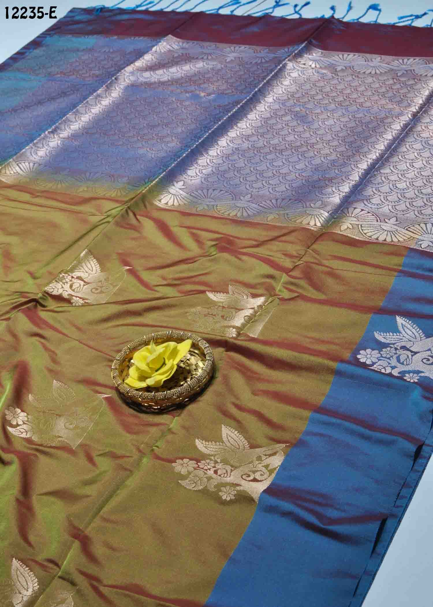Pugazhini -12235-E MehandiGreen Color Traditional Look Semi-Soft Silk Saree CM1279808 (RR3C)