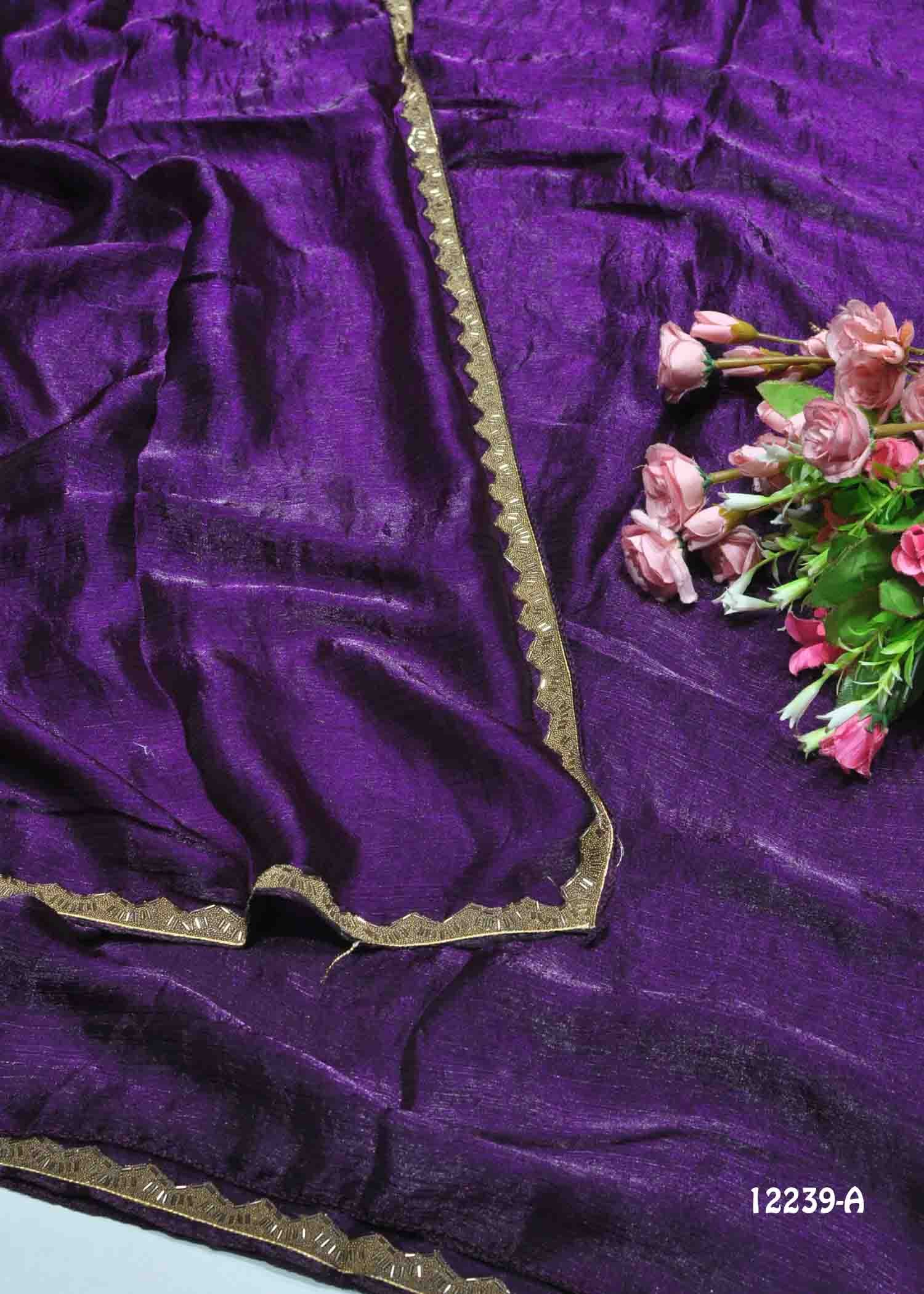 Deepti - 12239-A Violet Color Beautiful Plain Space Silk Saree CM1300859 (RR8C)
