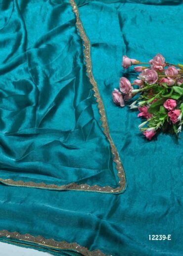 Deepti - 12239-E  PineGreen Color Beautiful Plain Space Silk Saree CM1300859 (RR8C)