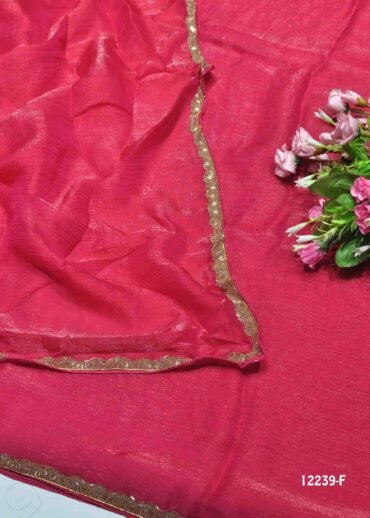 Deepti - 12239-F  DarkPink Color Beautiful Plain Space Silk Saree CM1300859 (RR8C)