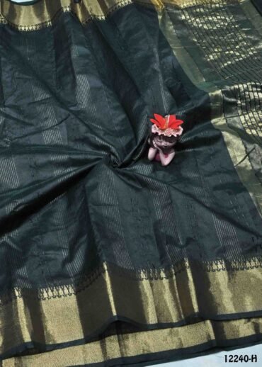 Ezhil -12240-H  Black Color Simply Mixed Cotton Saree CM1321934 (RR1D)