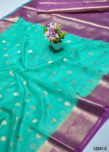 Ranjitha - 12241-C  TiffanyGreen Color Excellent Traditional Cora Silk Saree CM1319948 (RR1B)