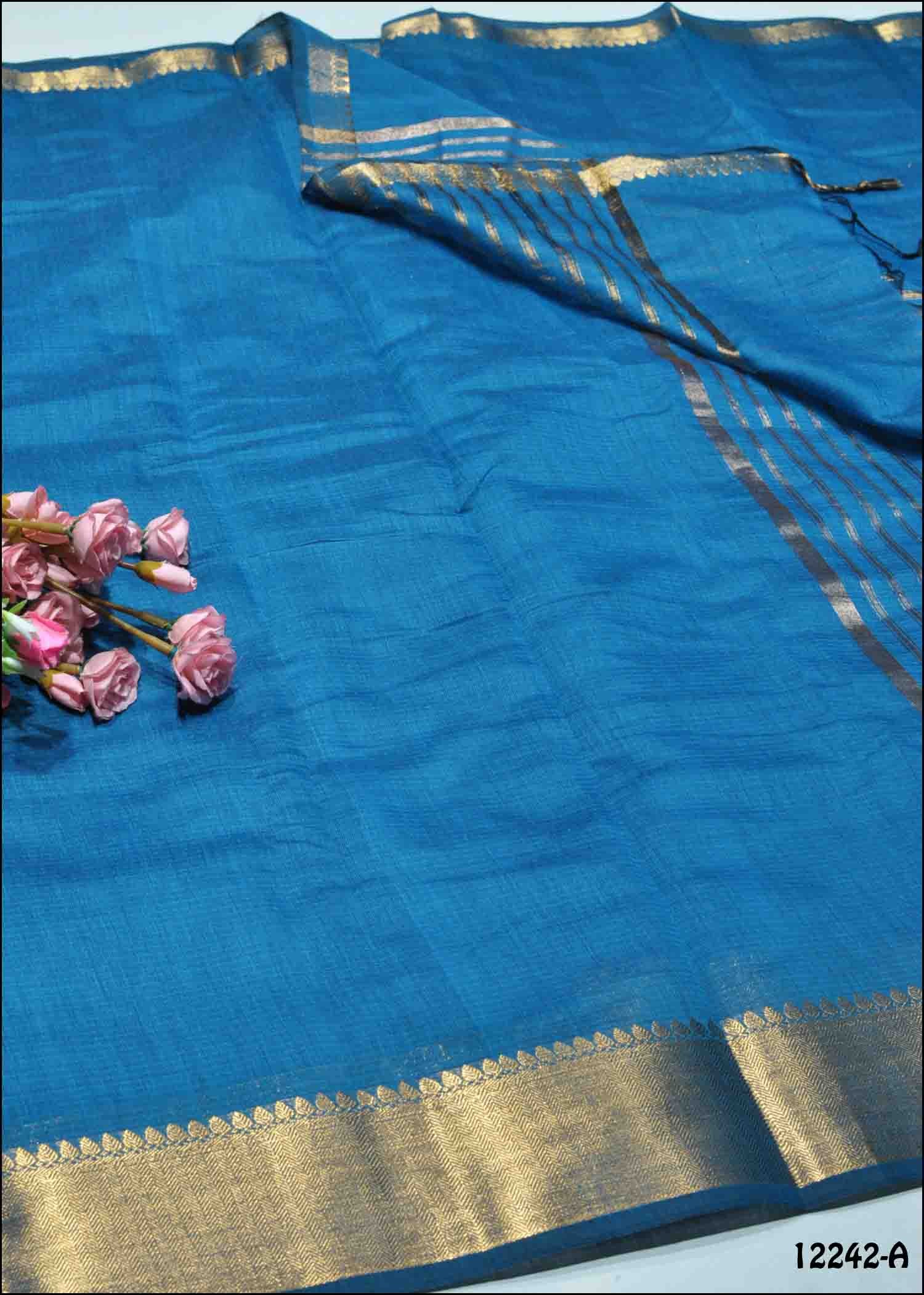 Nirosa -12242-A ImperialBlue Color Simply Mixed Cotton Saree CM1317919 (RR6C)